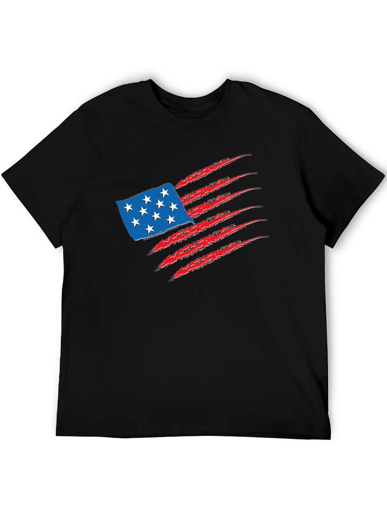 Black American Flag Claw T-Shirt view 5