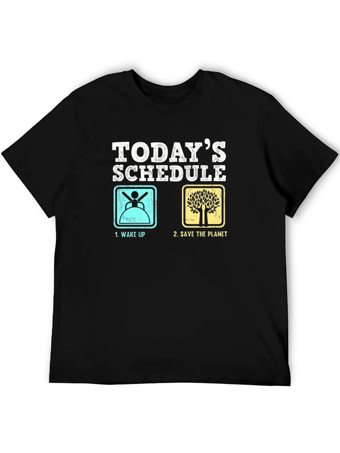 Black Funny Today's Schedule Graphic T-Shirt view 5