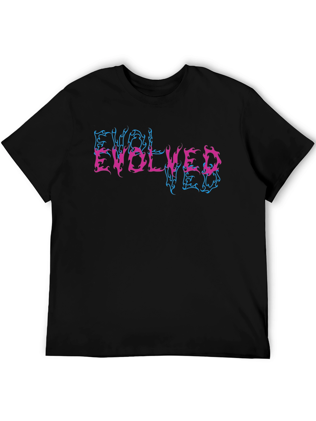 Black Evolved Graphic Tee - Black Short Sleeve Cotton T-Shirt view 5