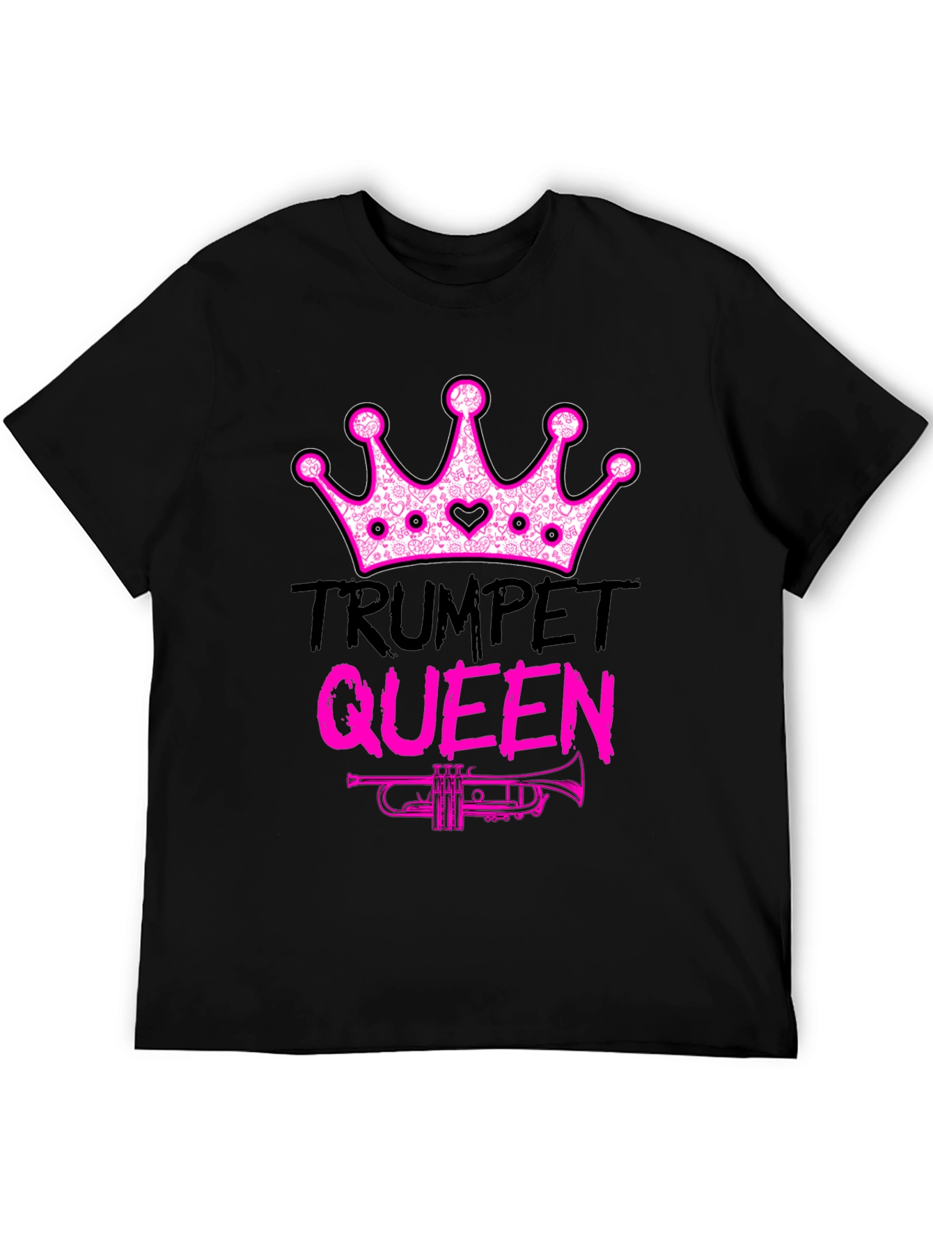 Black Trumpet Queen Graphic T-Shirt - Music Lover Tee view 5