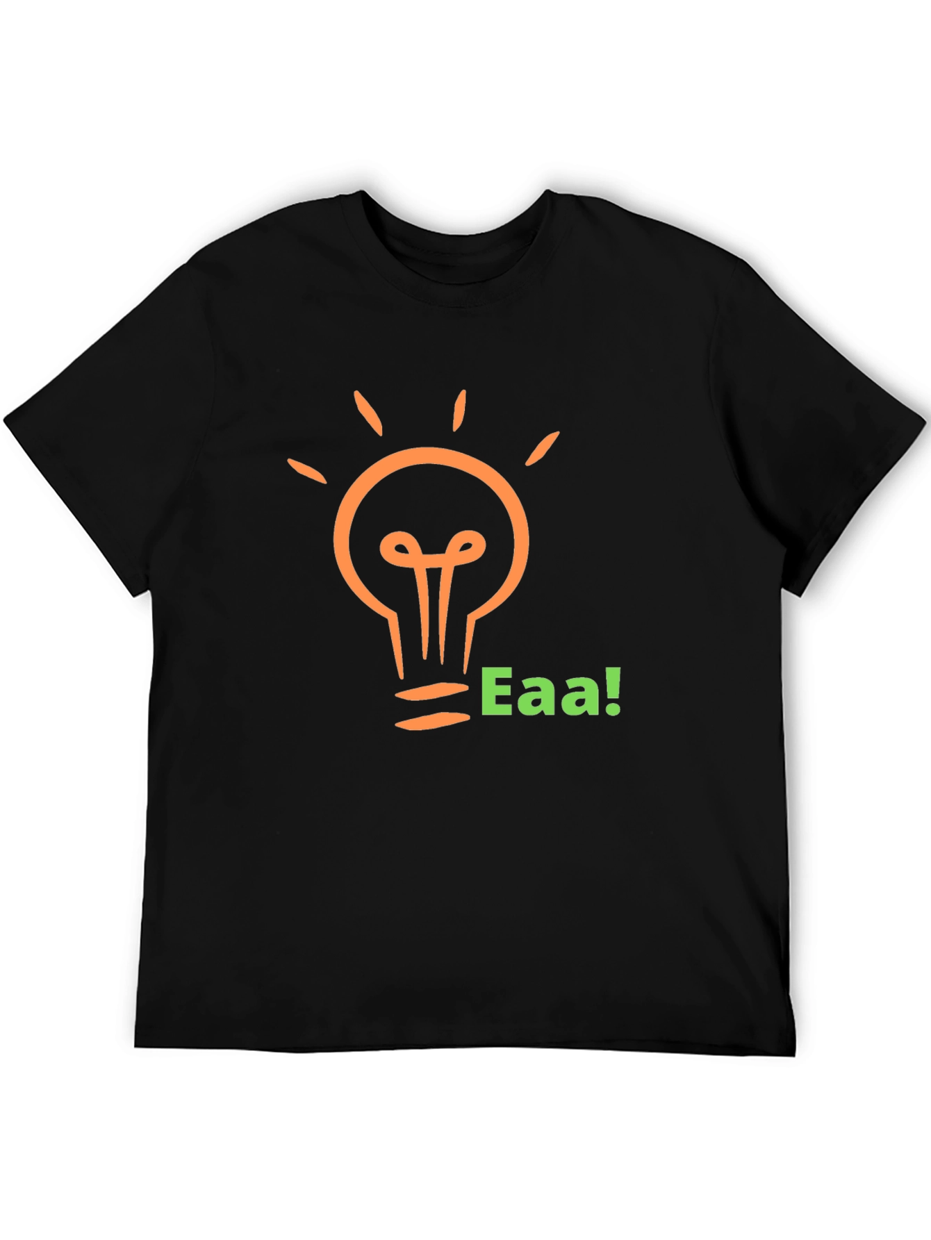 Black Black T-Shirt with Light Bulb Graphic and 'Eaa!' Text view 5