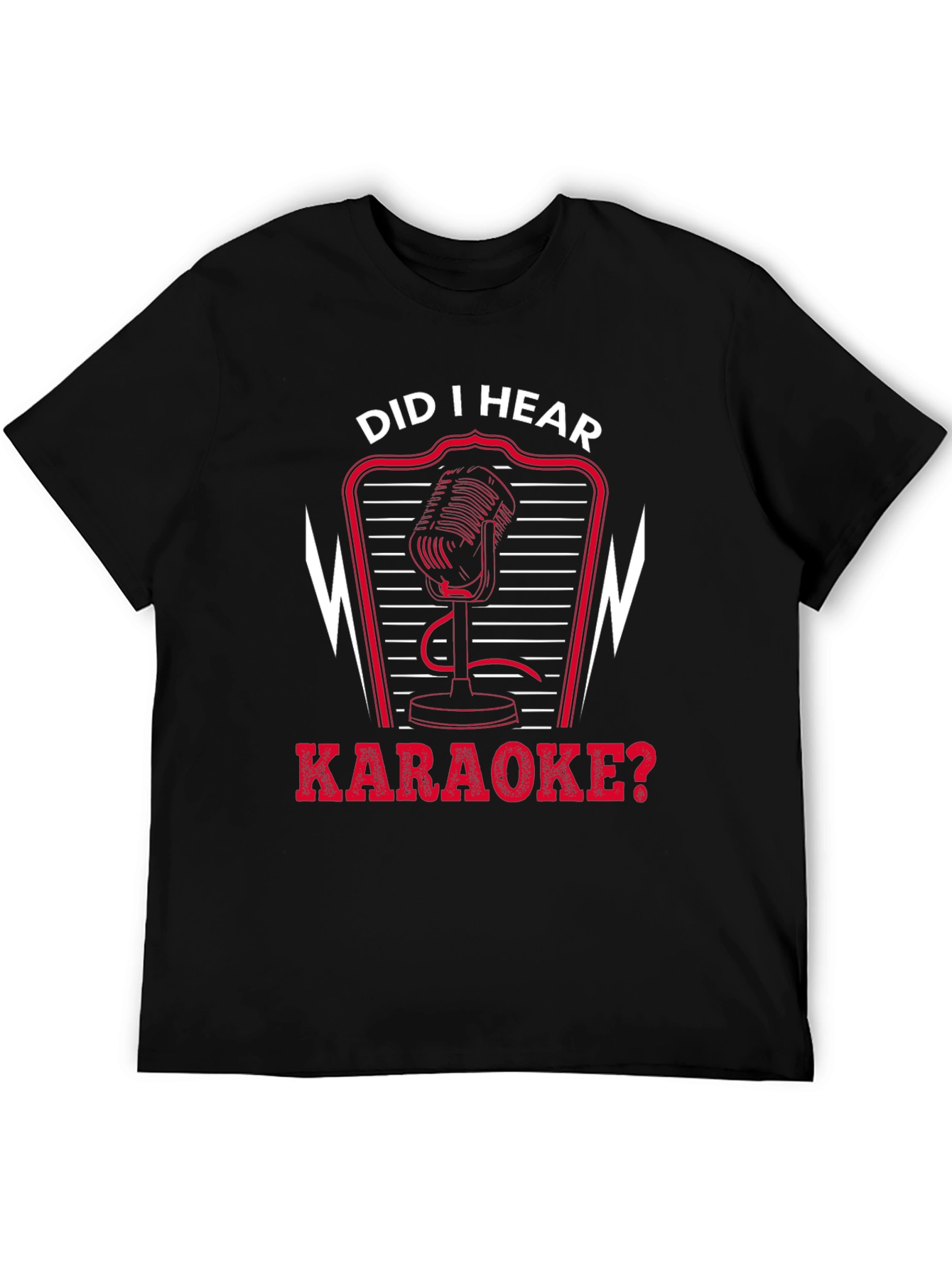 Black Karaoke Microphone Graphic T-Shirt view 5