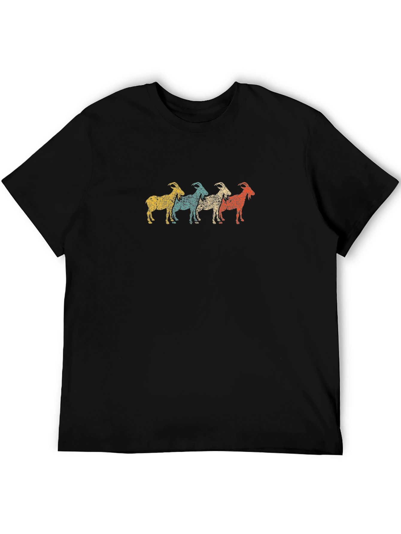 Black Retro Goat T-Shirt - Unique Animal Tee view 5