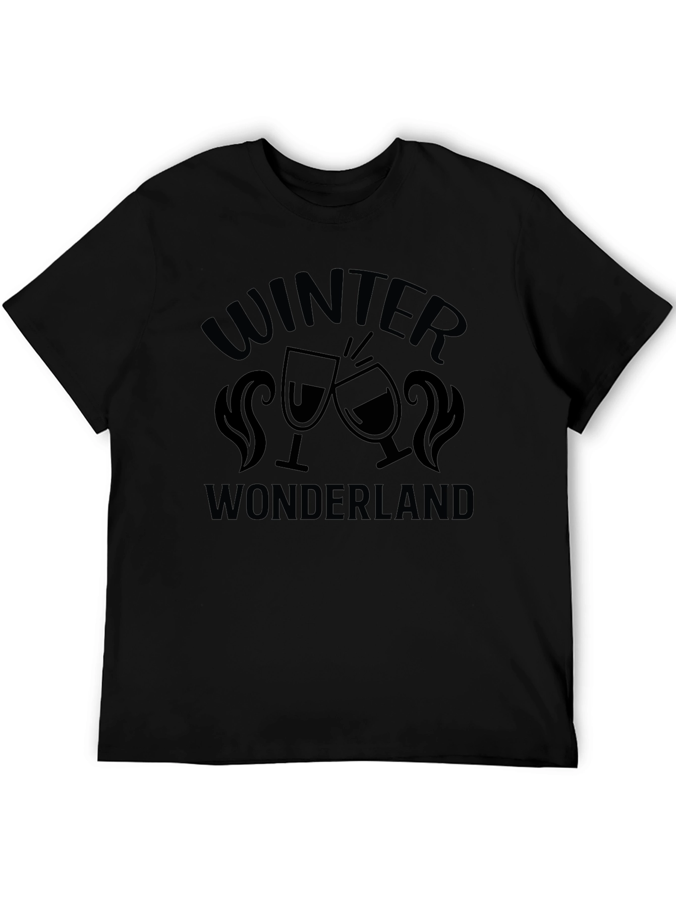 Black Winter Wonderland T-Shirt, Black, Holiday Cheer view 5