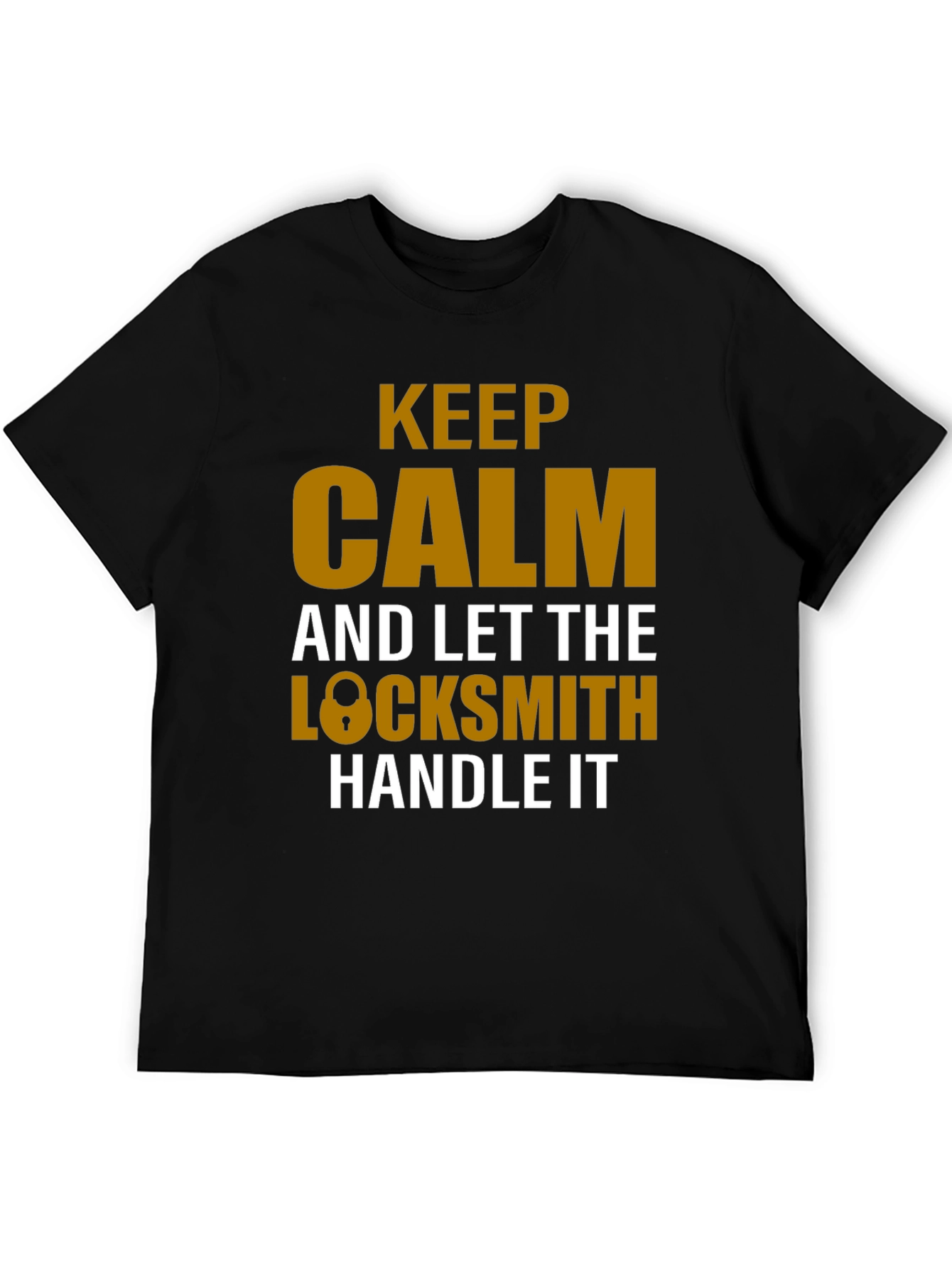 Black Keep Calm Locksmith T-Shirt view 5