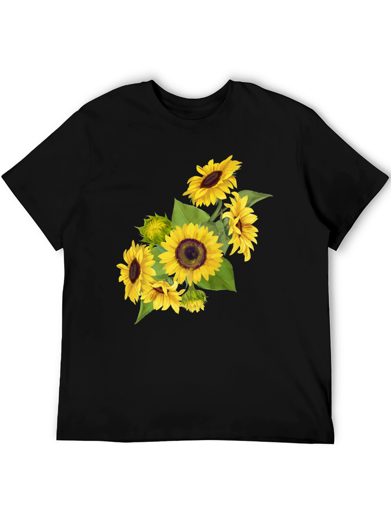 Black Sunflower Graphic Black T-Shirt view 5