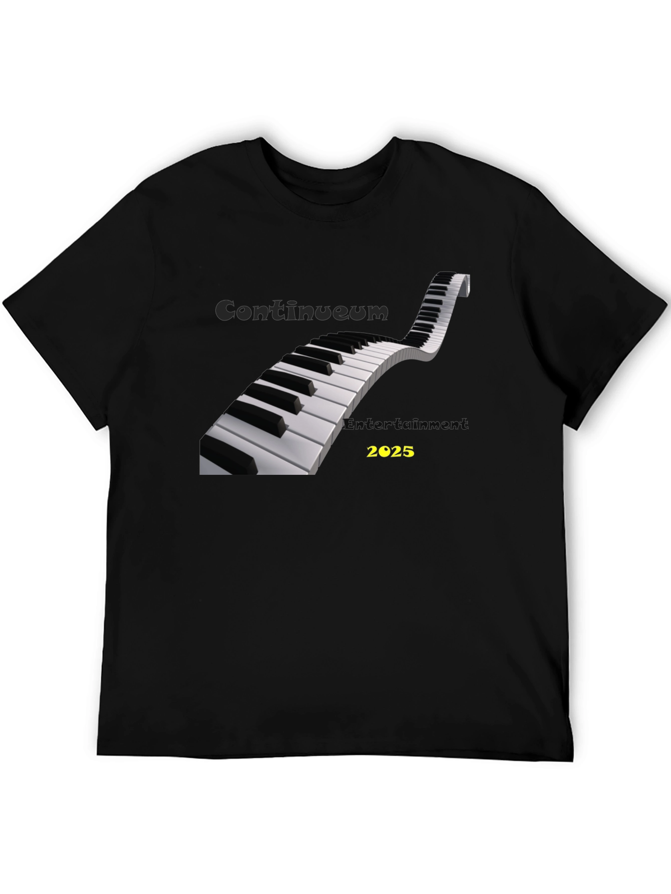 Black Piano Keys T-Shirt - Continuum Entertainment 2025 Black Tee view 5