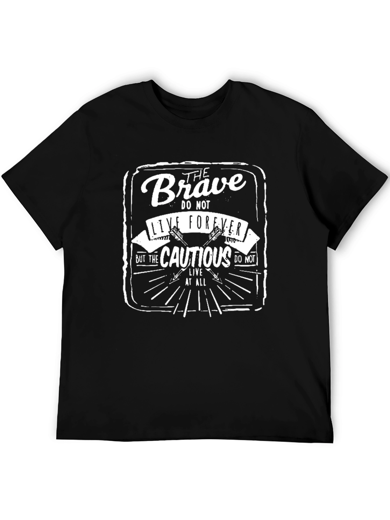 Black The Brave T-Shirt: Live Boldly view 5