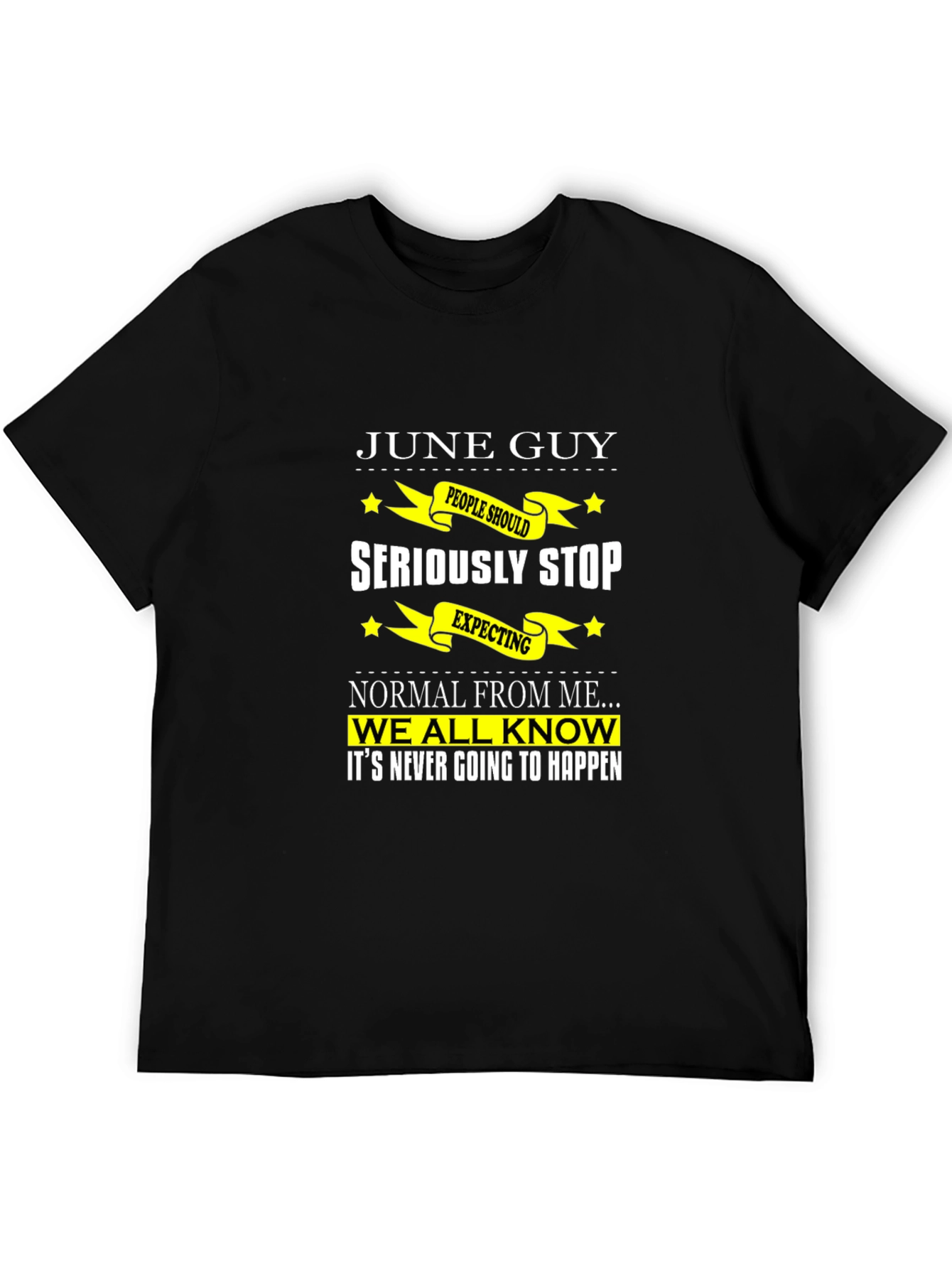 Black June Guy Funny Graphic T-Shirt view 5