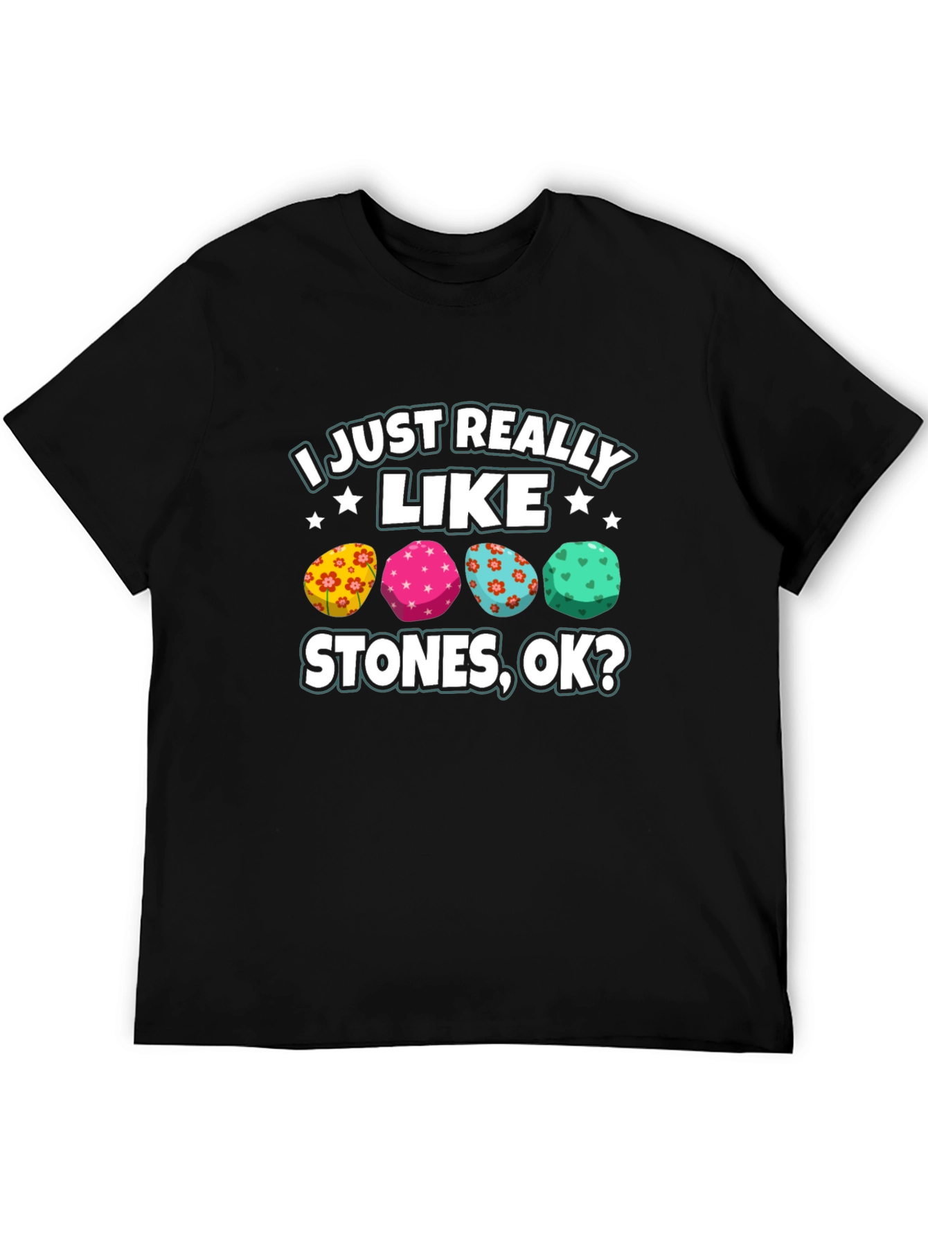 Black I Just Really Like Stones Graphic Tee view 5