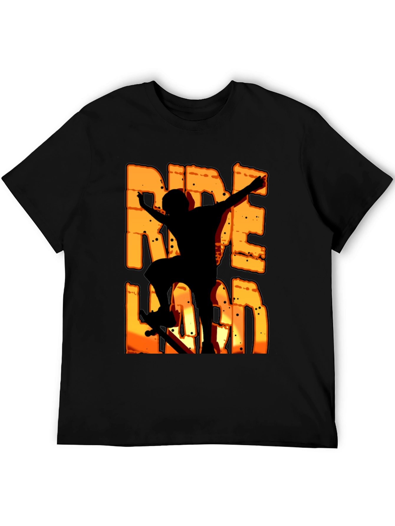 Black Ride Hard Black Graphic T-Shirt view 5