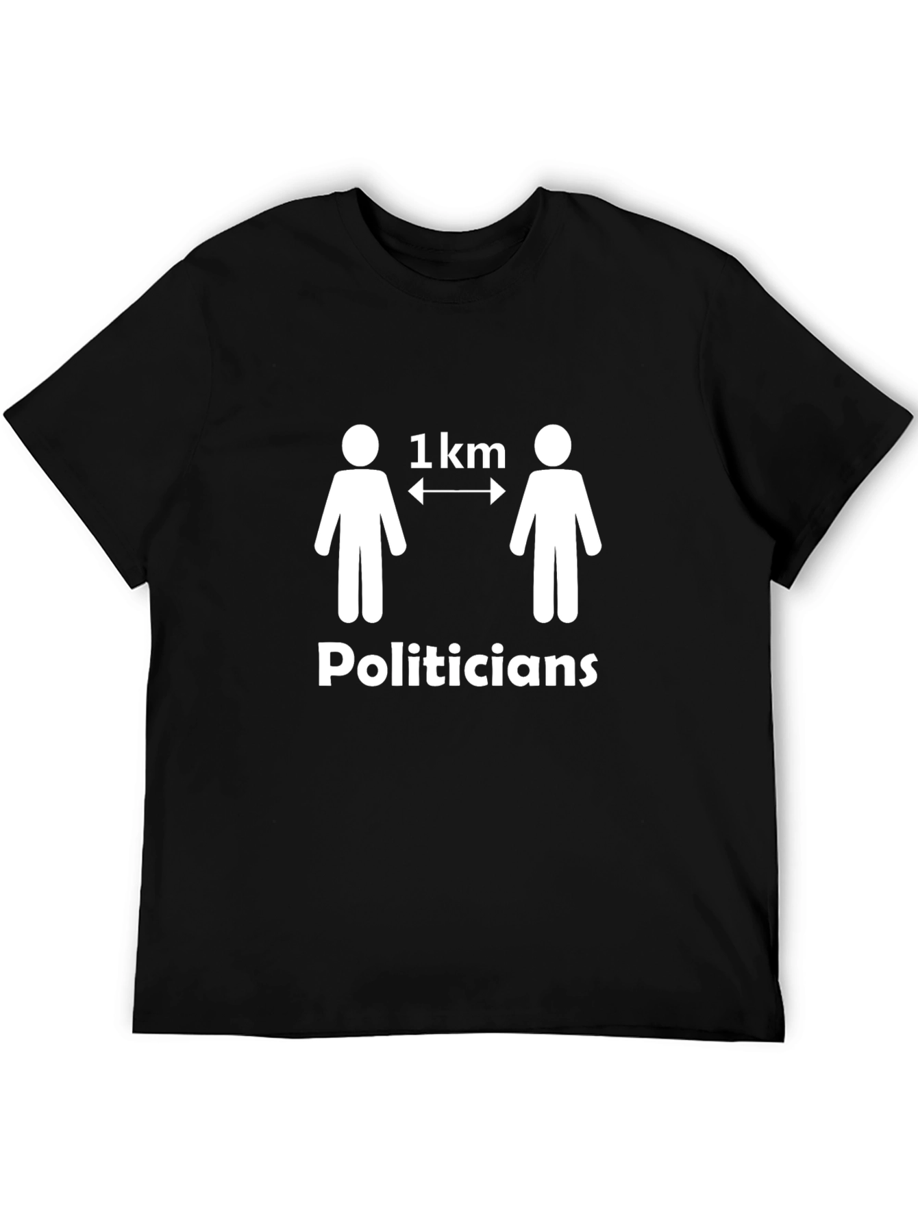 Black Politicians 1km Distance Black T-Shirt view 5