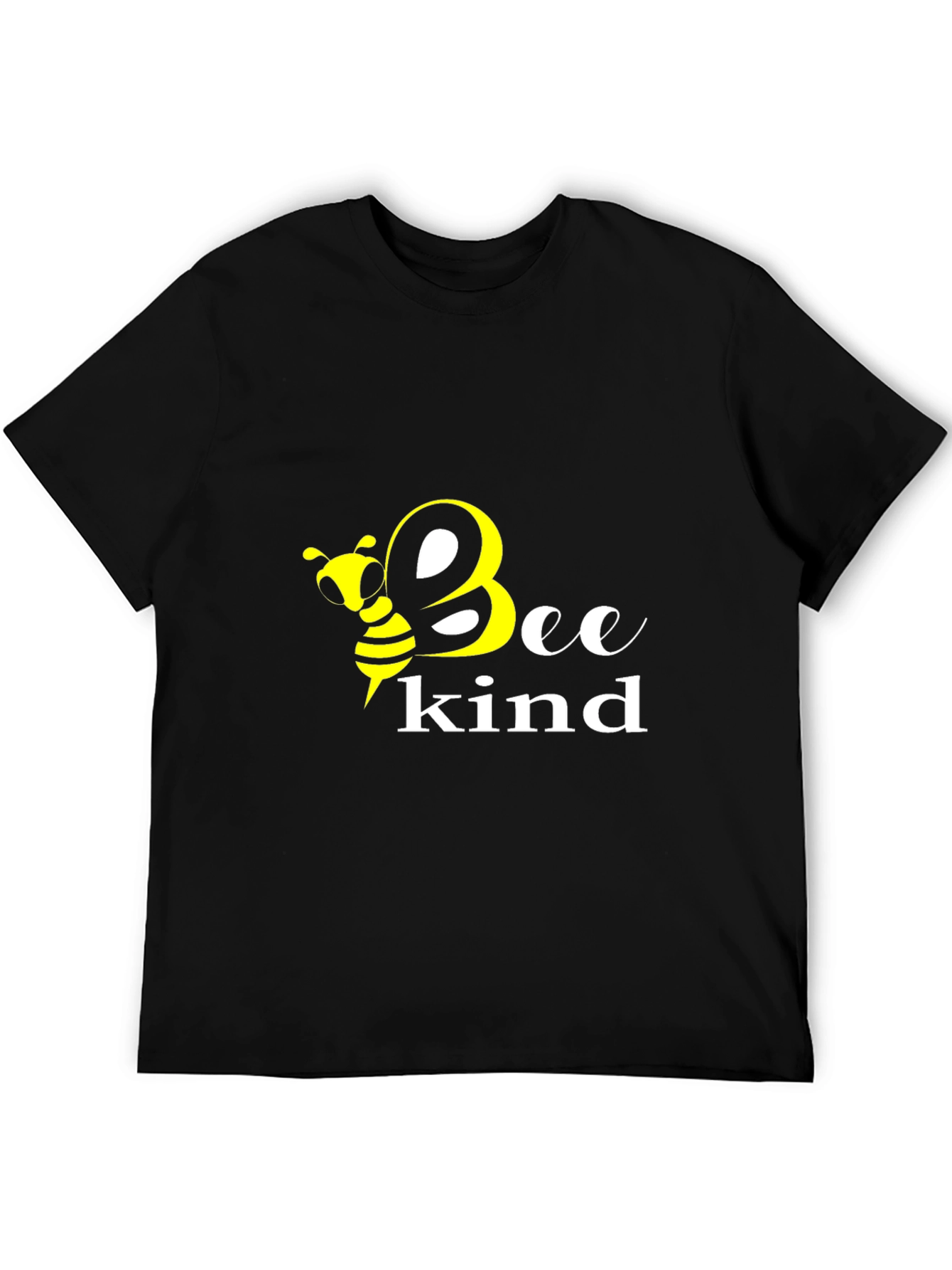 Black Bee Kind Graphic Tee - Black Cotton T-Shirt view 5