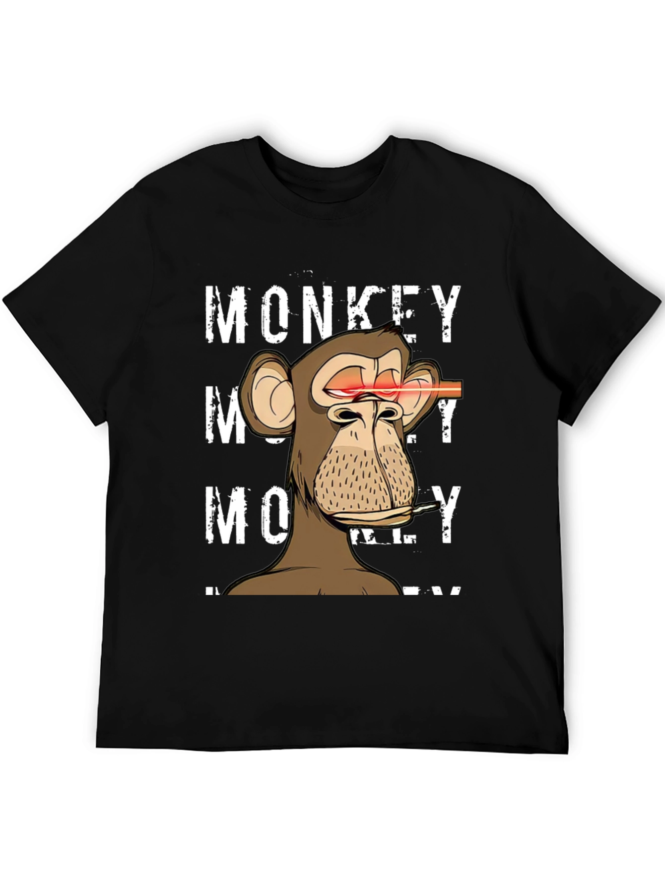 Black Monkey Laser Eyes Graphic T-Shirt view 5