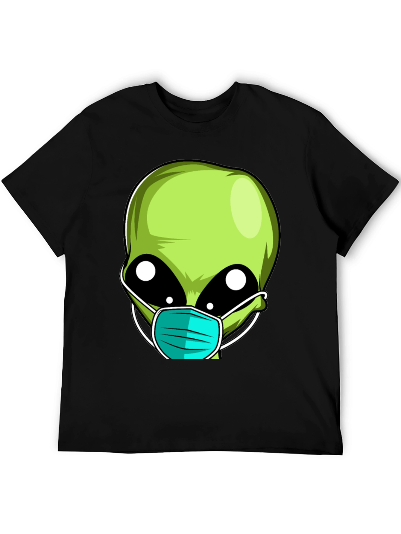 Black Alien Face Mask Novelty T-Shirt view 5