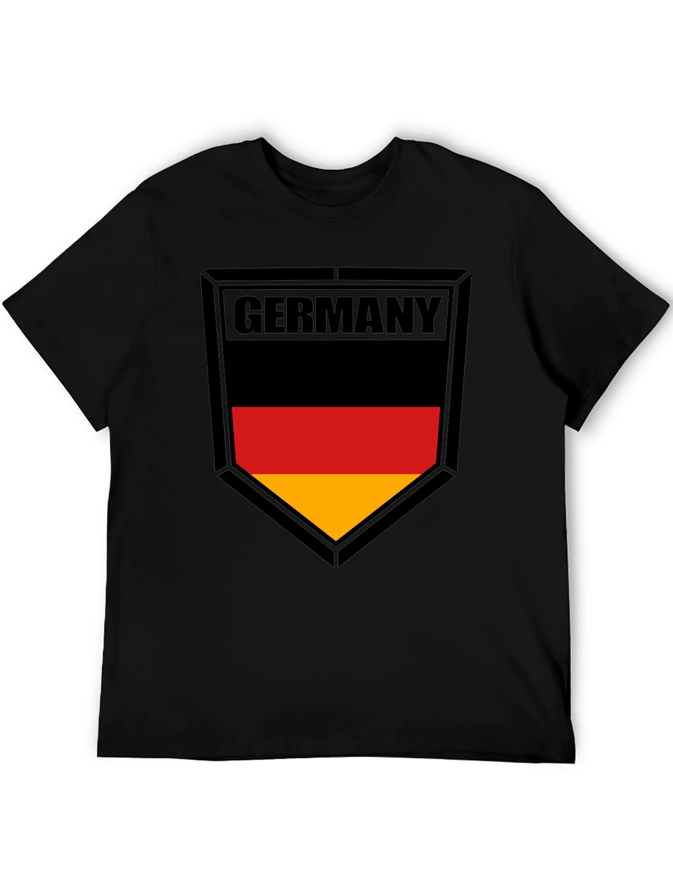 Germany Flag Shield Black T-Shirt - 5