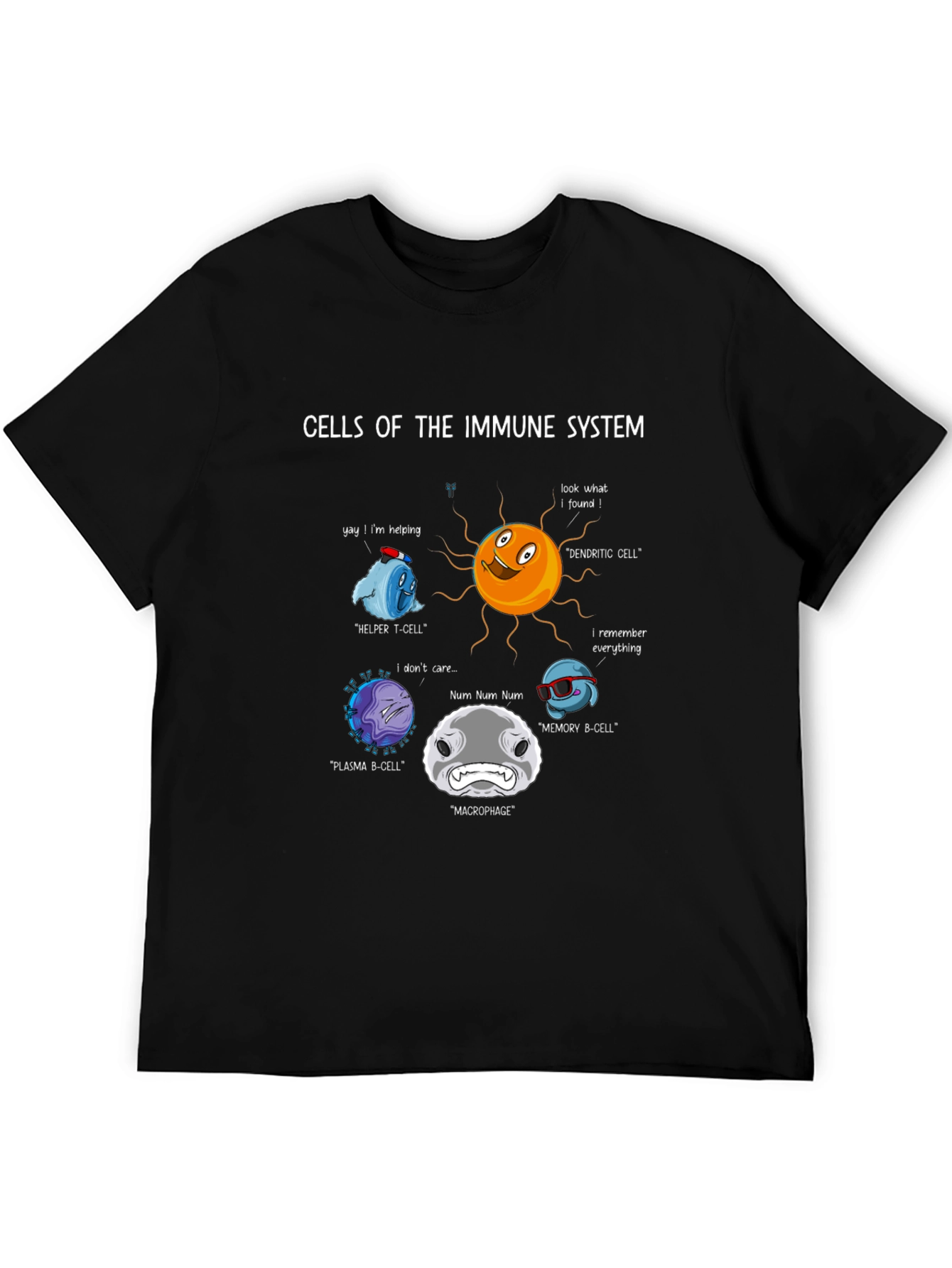Black Immune System Cells Graphic T-Shirt view 5