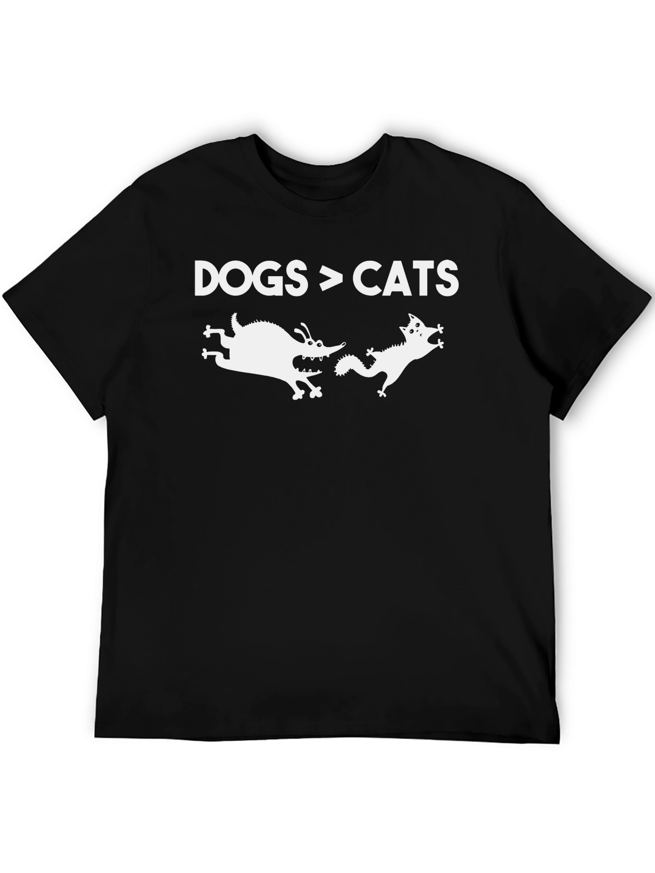 Black Dogs > Cats Funny Black Graphic T-Shirt view 5