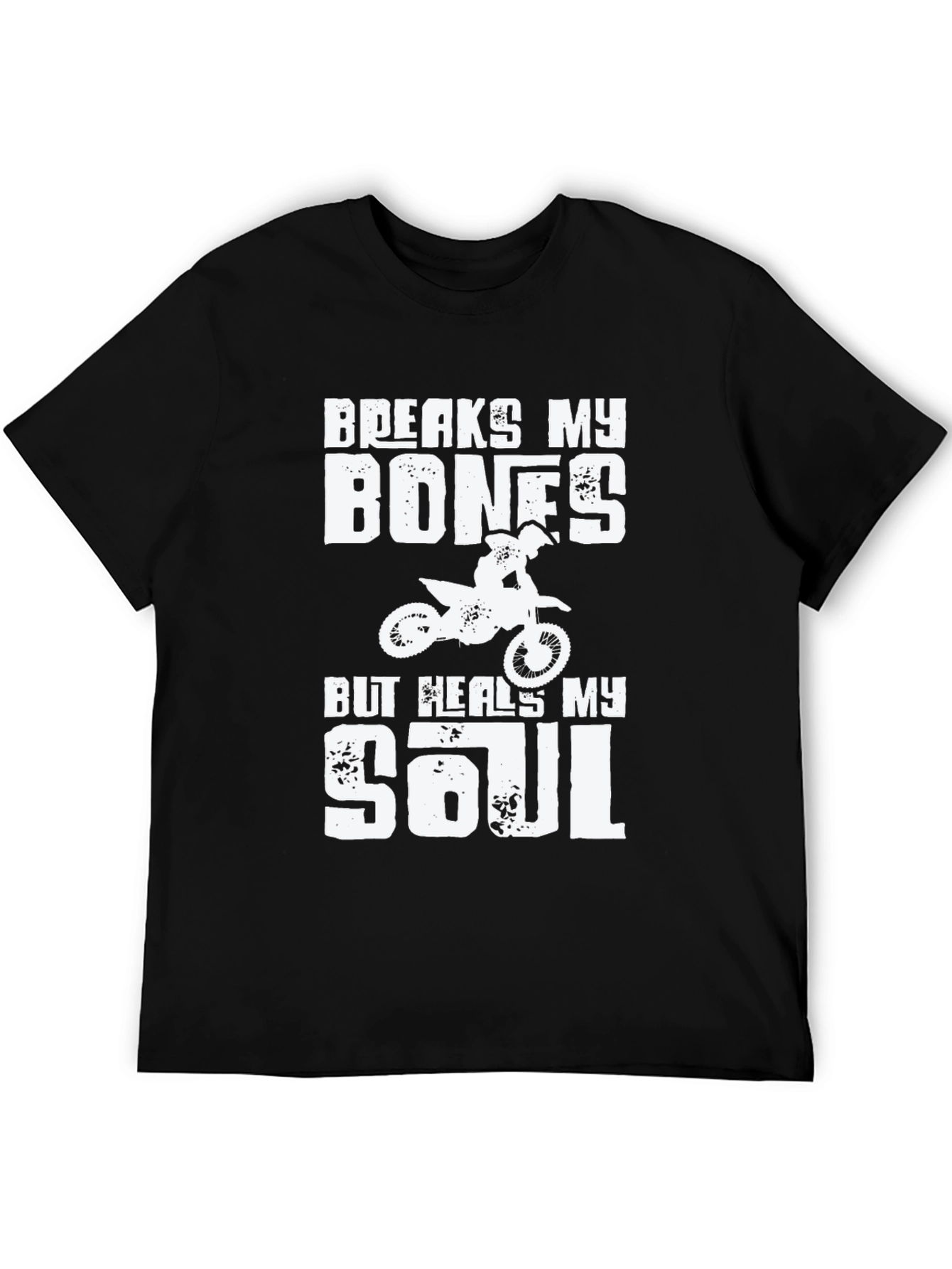 Black Breaks My Bones Dirt Bike Graphic T-Shirt view 5