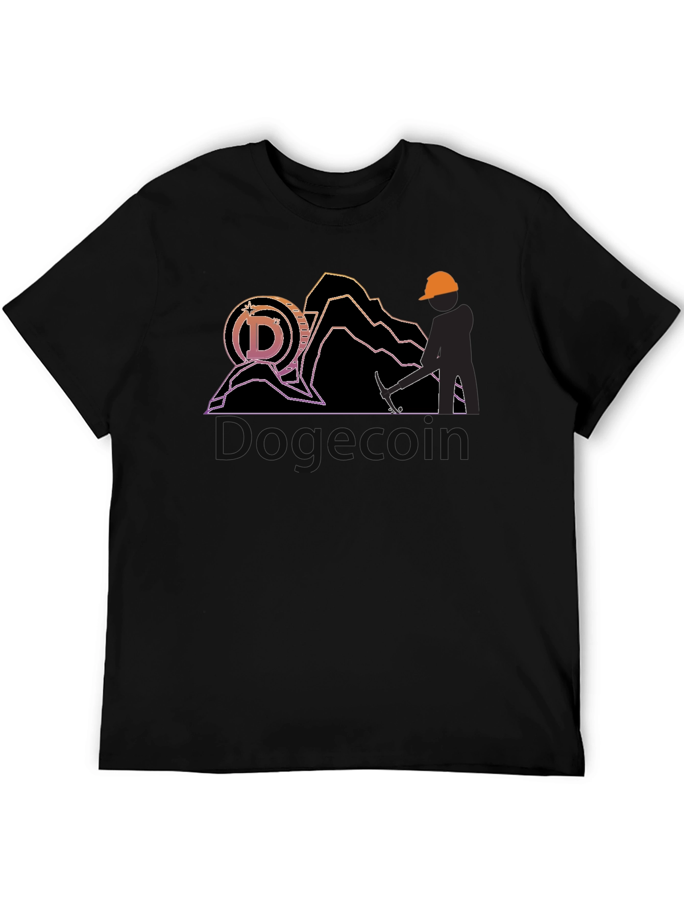 Black Dogecoin Miner Black T-Shirt view 5