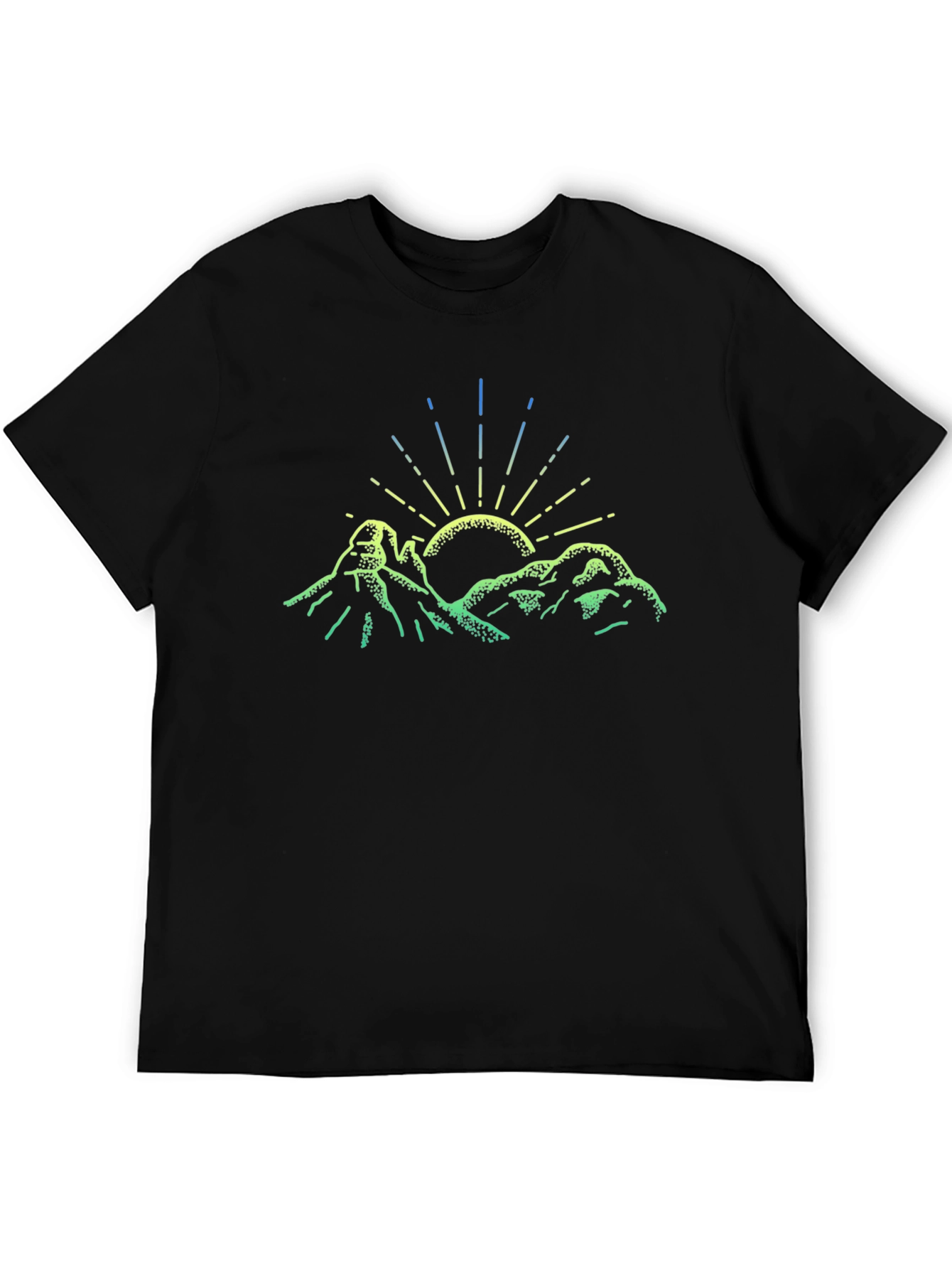 Black Mountain Sun Graphic Tee - Black Cotton T-Shirt view 5