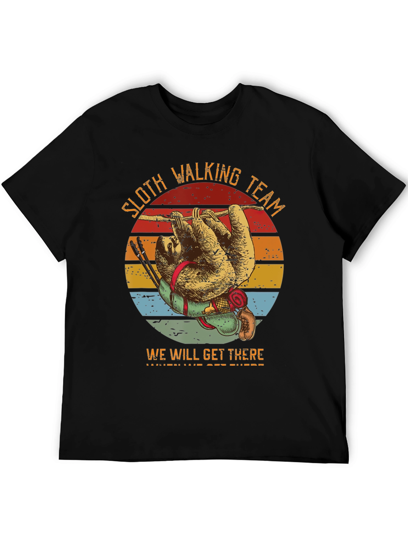 Black Sloth Hiking Team T-Shirt - We Will Get There view 5