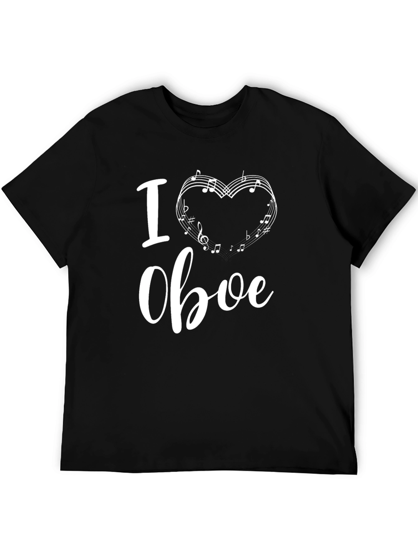 Black I Heart Oboe T-Shirt Music Lover Tee view 5