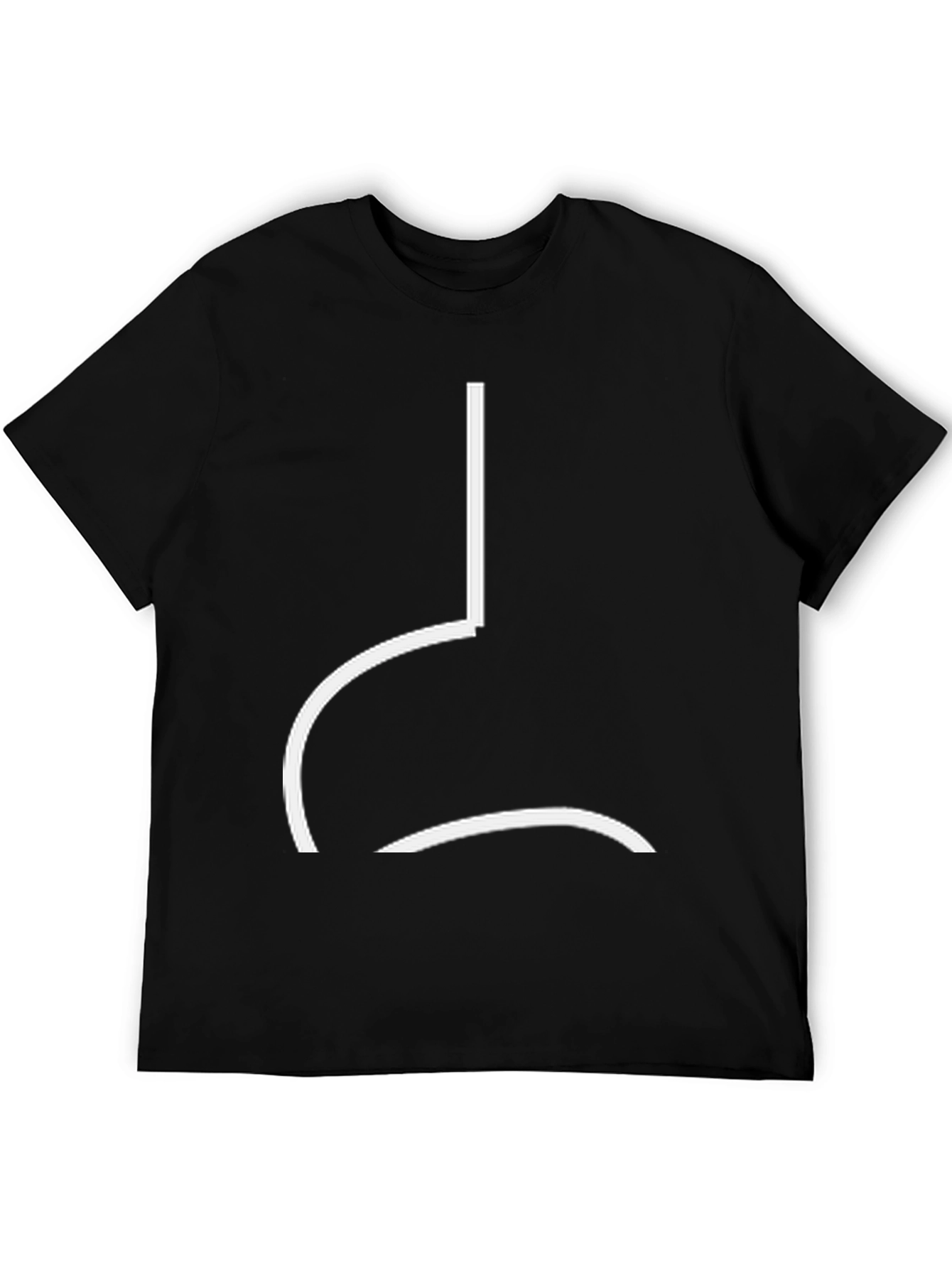 Black Minimalist Sad Face T-Shirt - Black Cotton Tee view 5