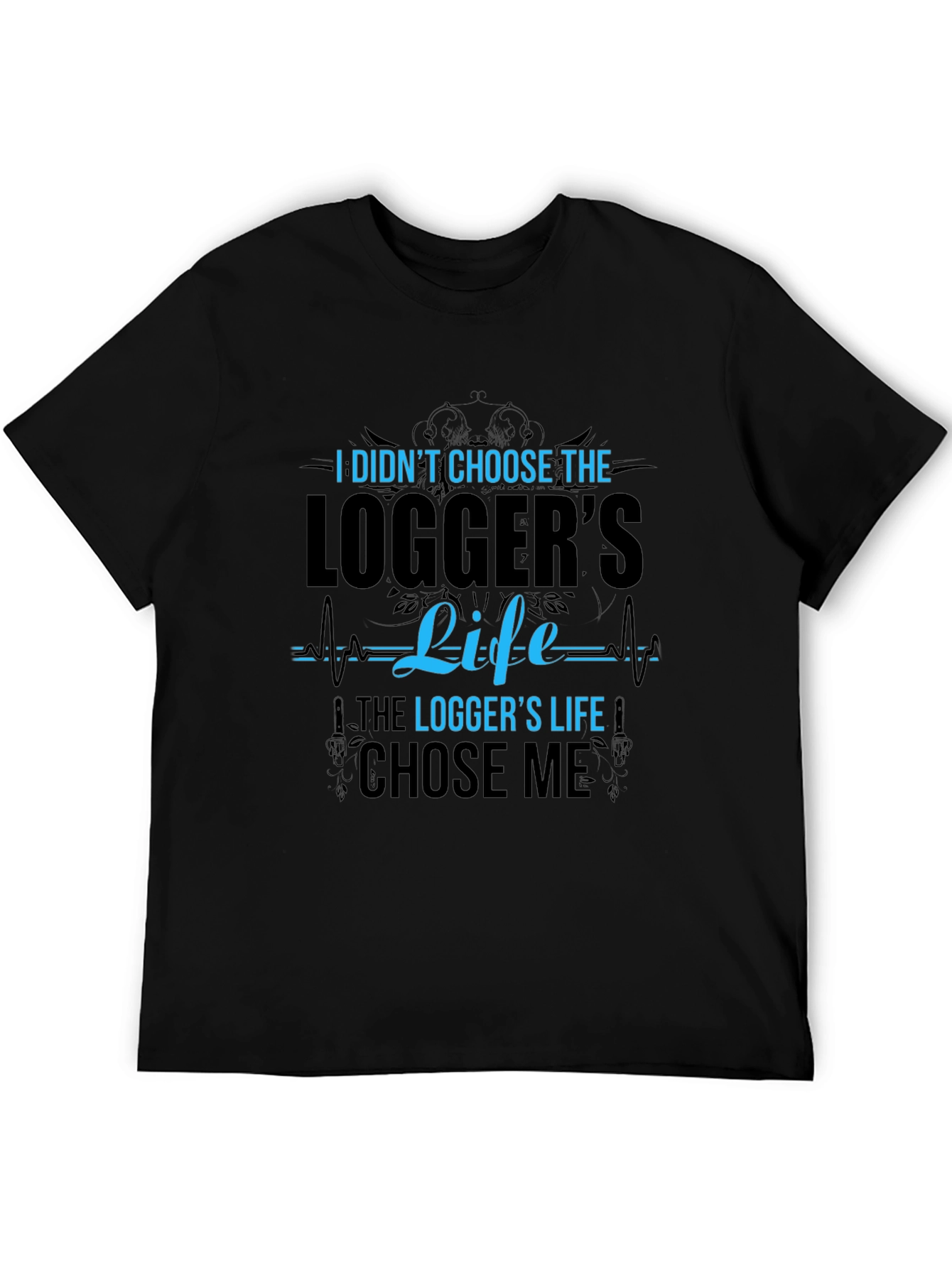 Black Logger's Life Black Cotton Graphic Tee view 5