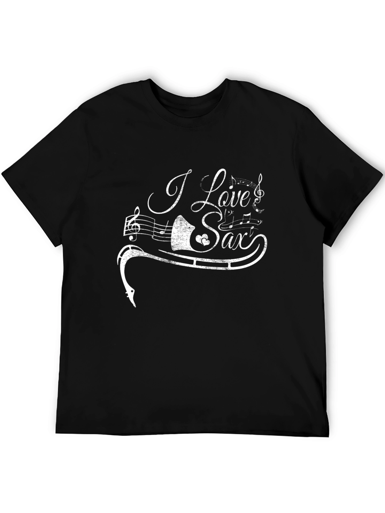 Black I Love Saxophone T-Shirt - Music Lover Tee view 5