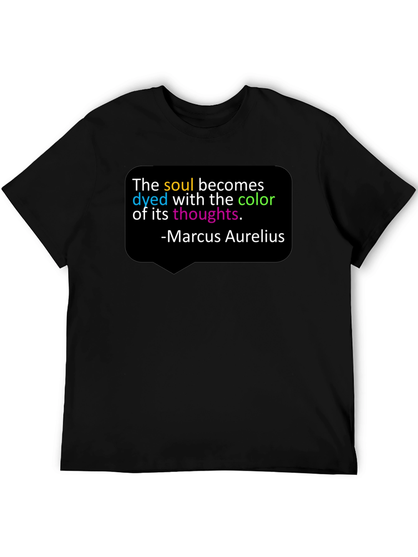 Black Soul Color Marcus Aurelius Graphic Tee view 5