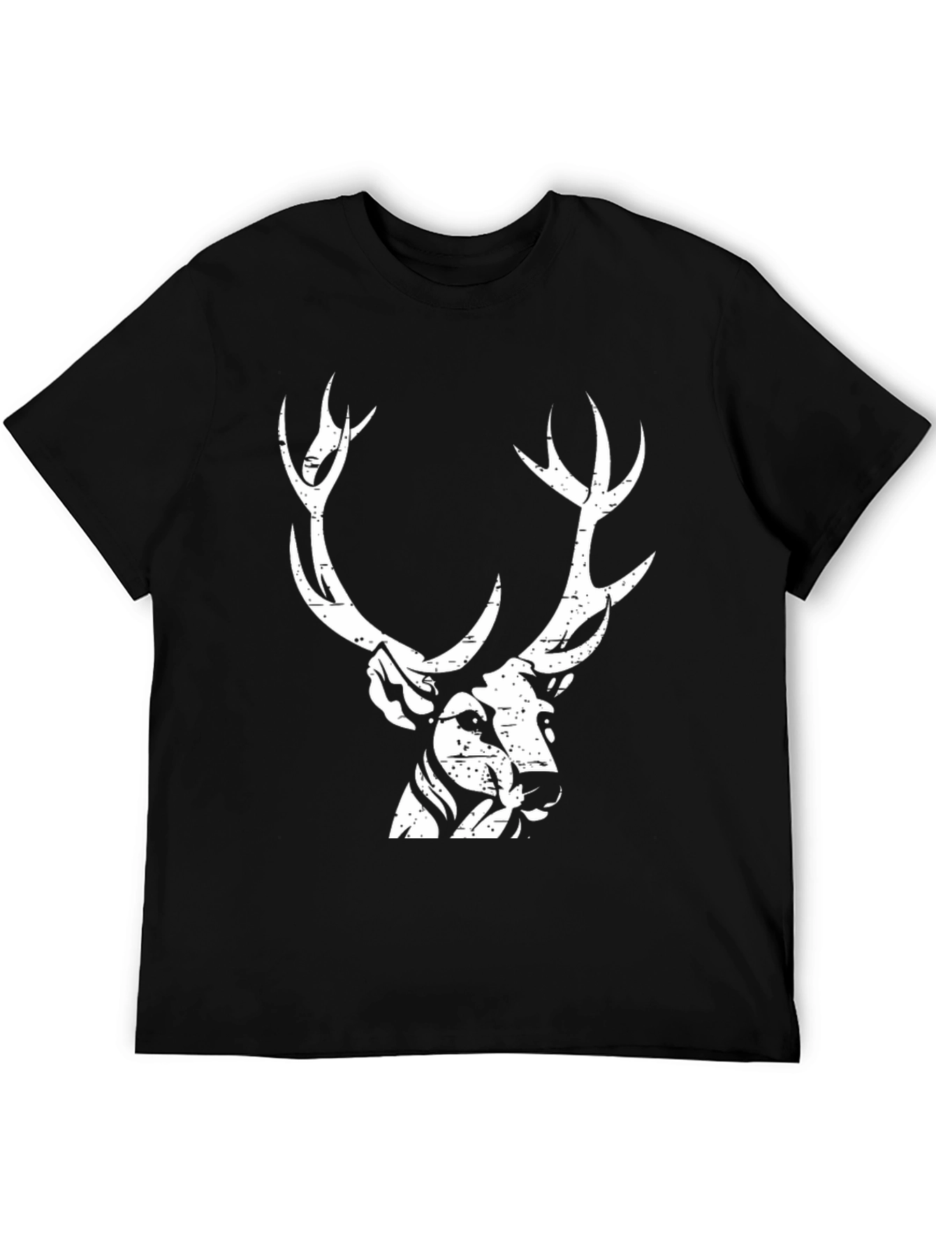 Black Deer Graphic Print Black T-Shirt view 5