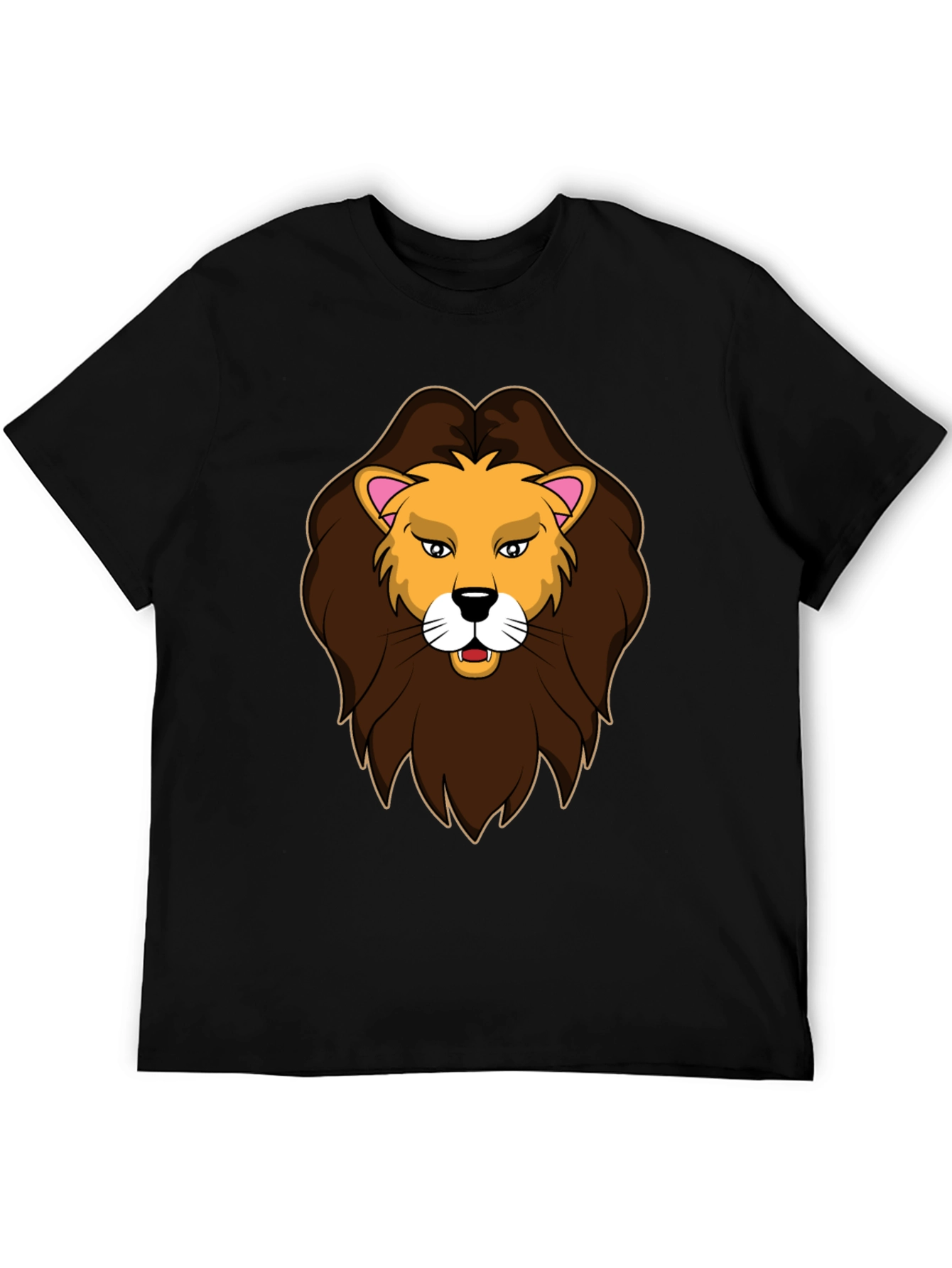 Black Lion Graphic Print Black T-Shirt view 5