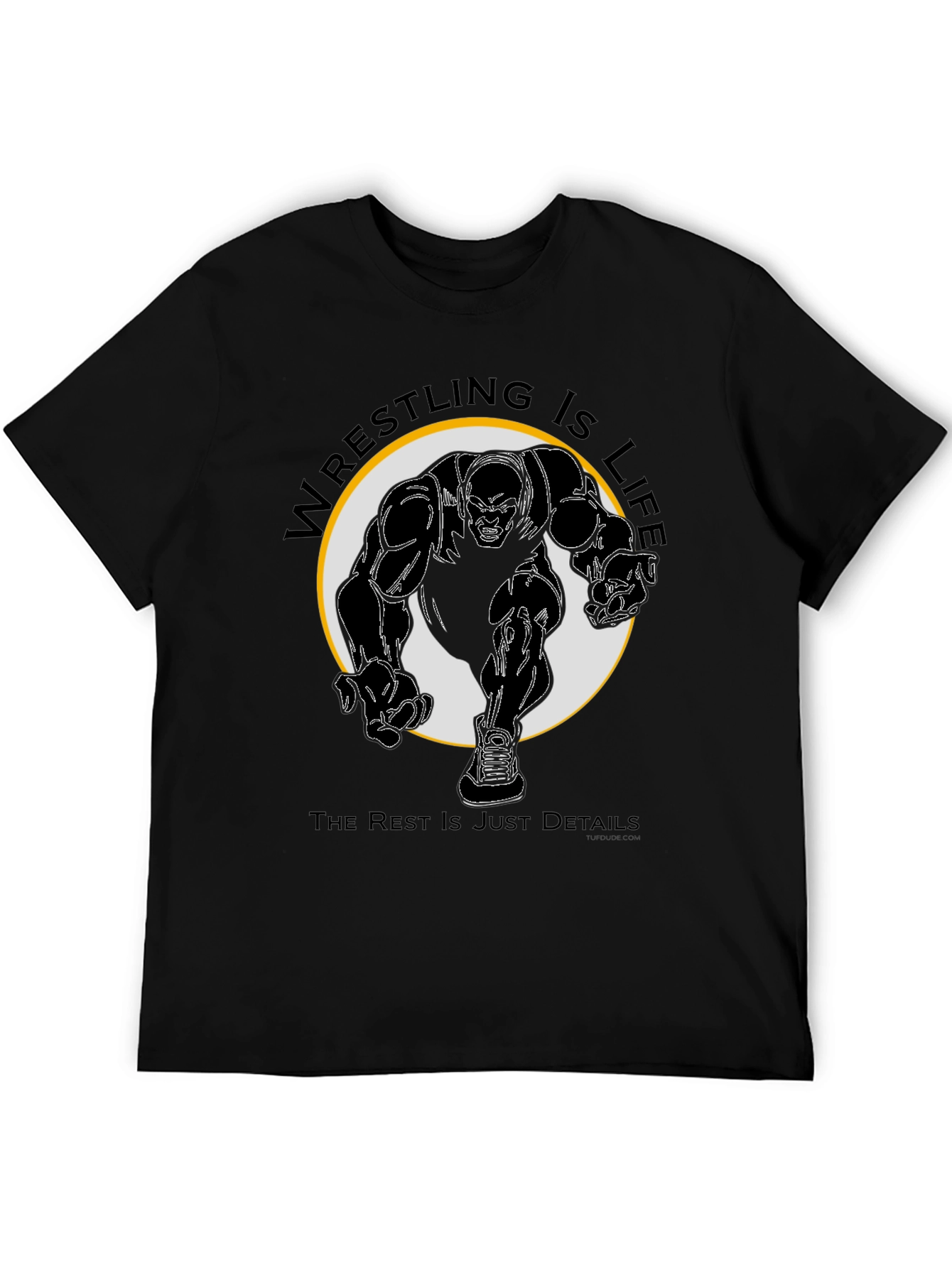 Black Wrestling Is Life Black T-Shirt view 5