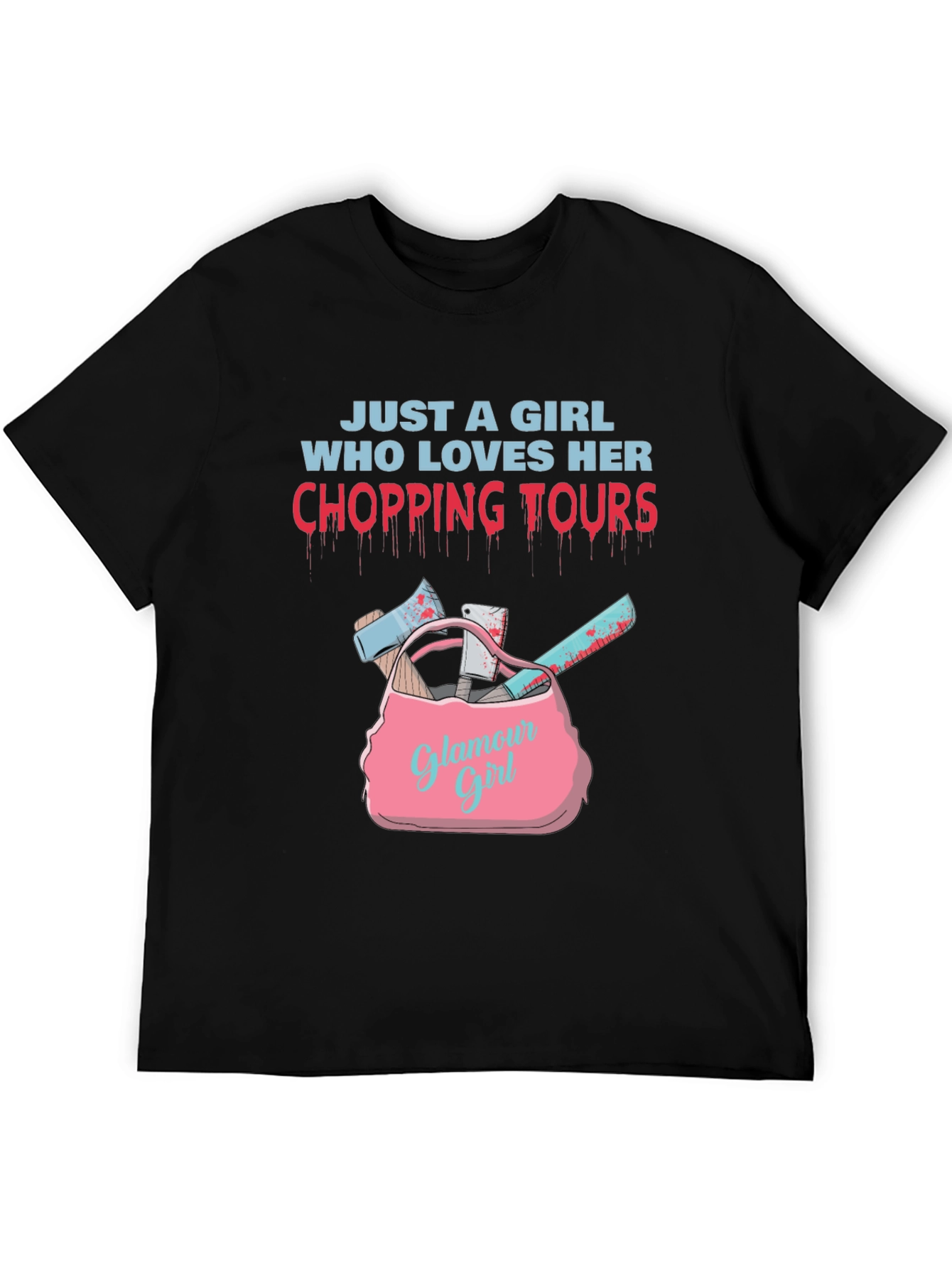 Black Chopping Tours Girl T-Shirt - Horror Glam Tee view 5