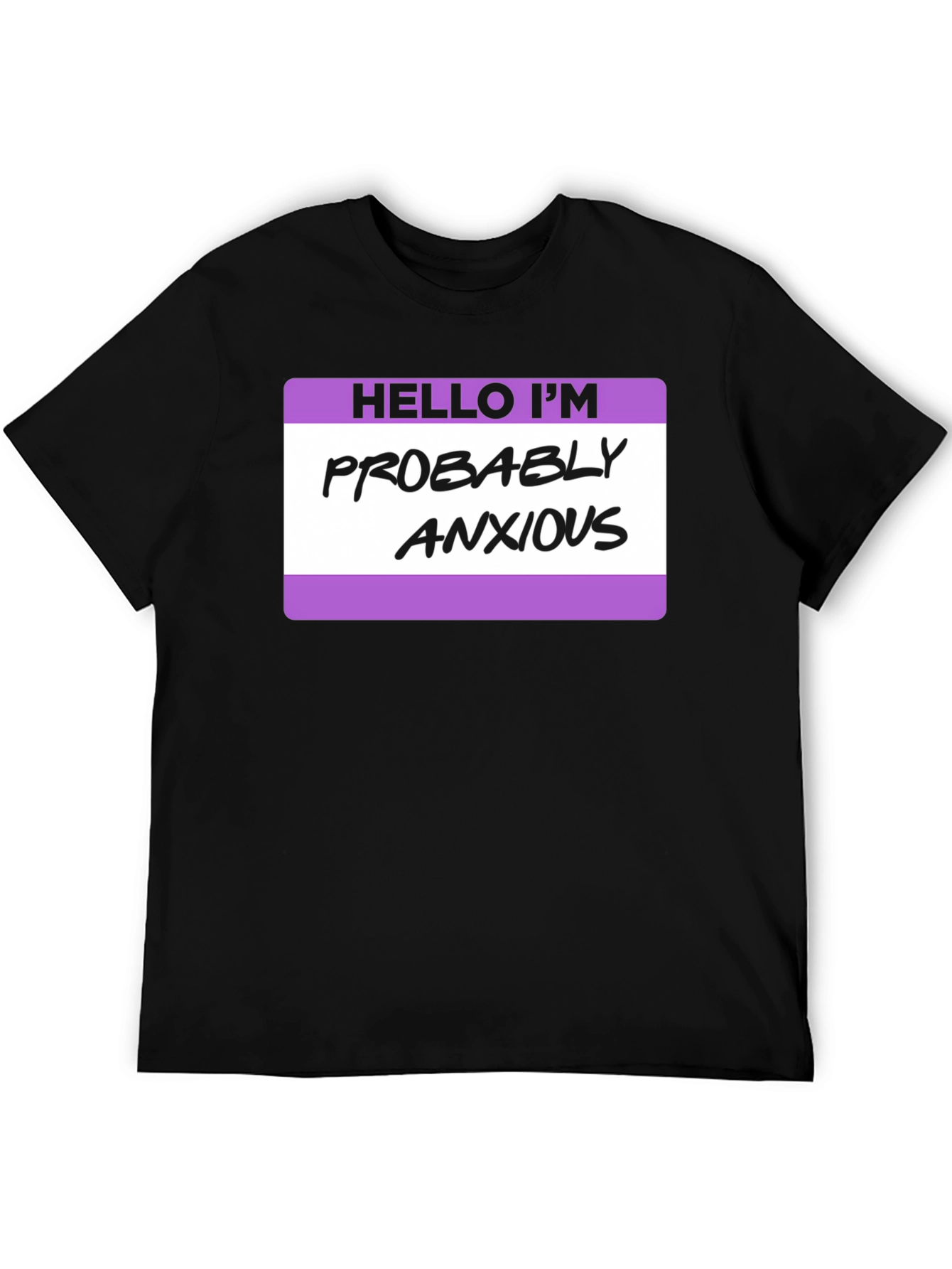 Black Anxious Statement Tee - Relaxed Fit view 5