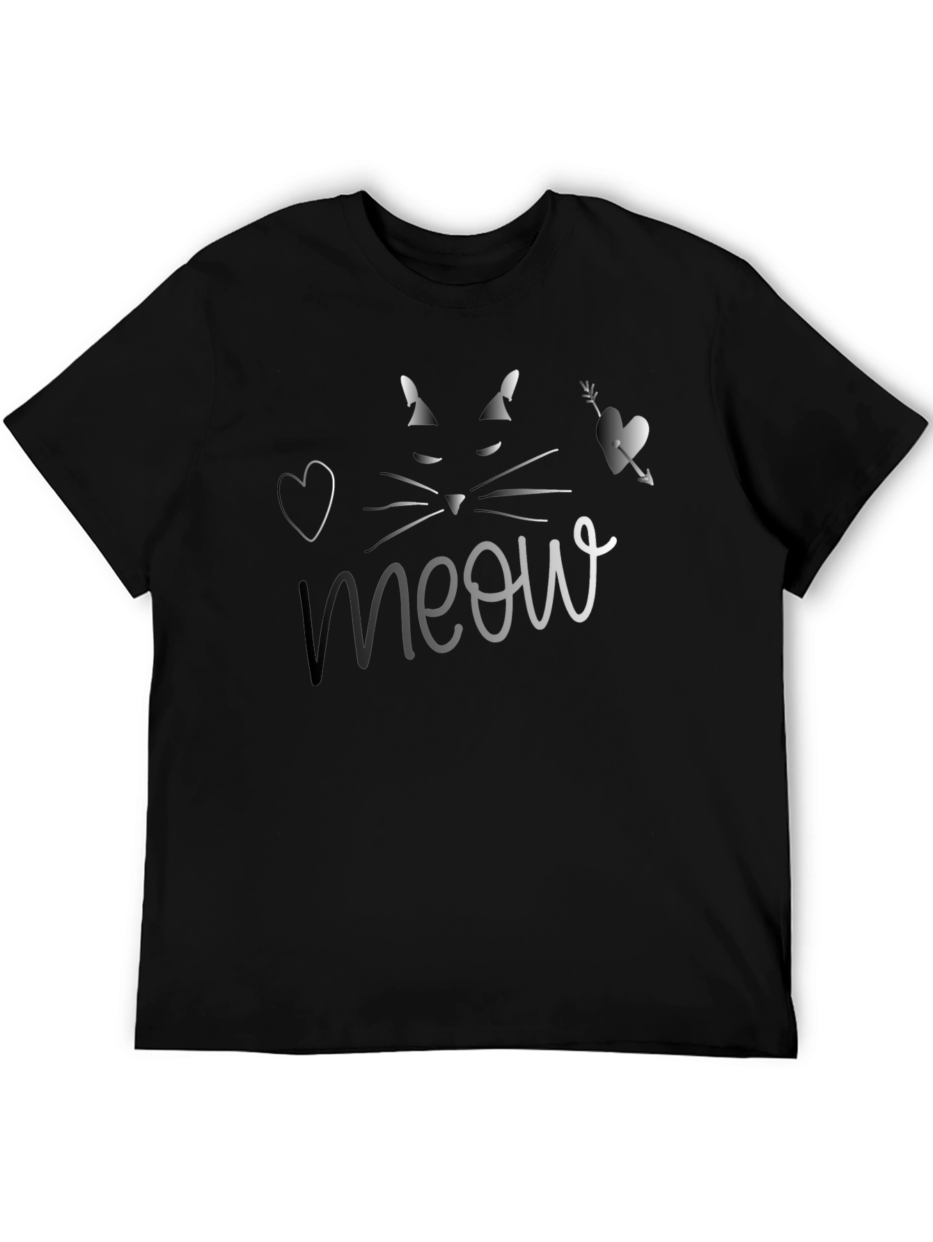 Black Meow Cat Graphic Tee -  Casual Style view 5