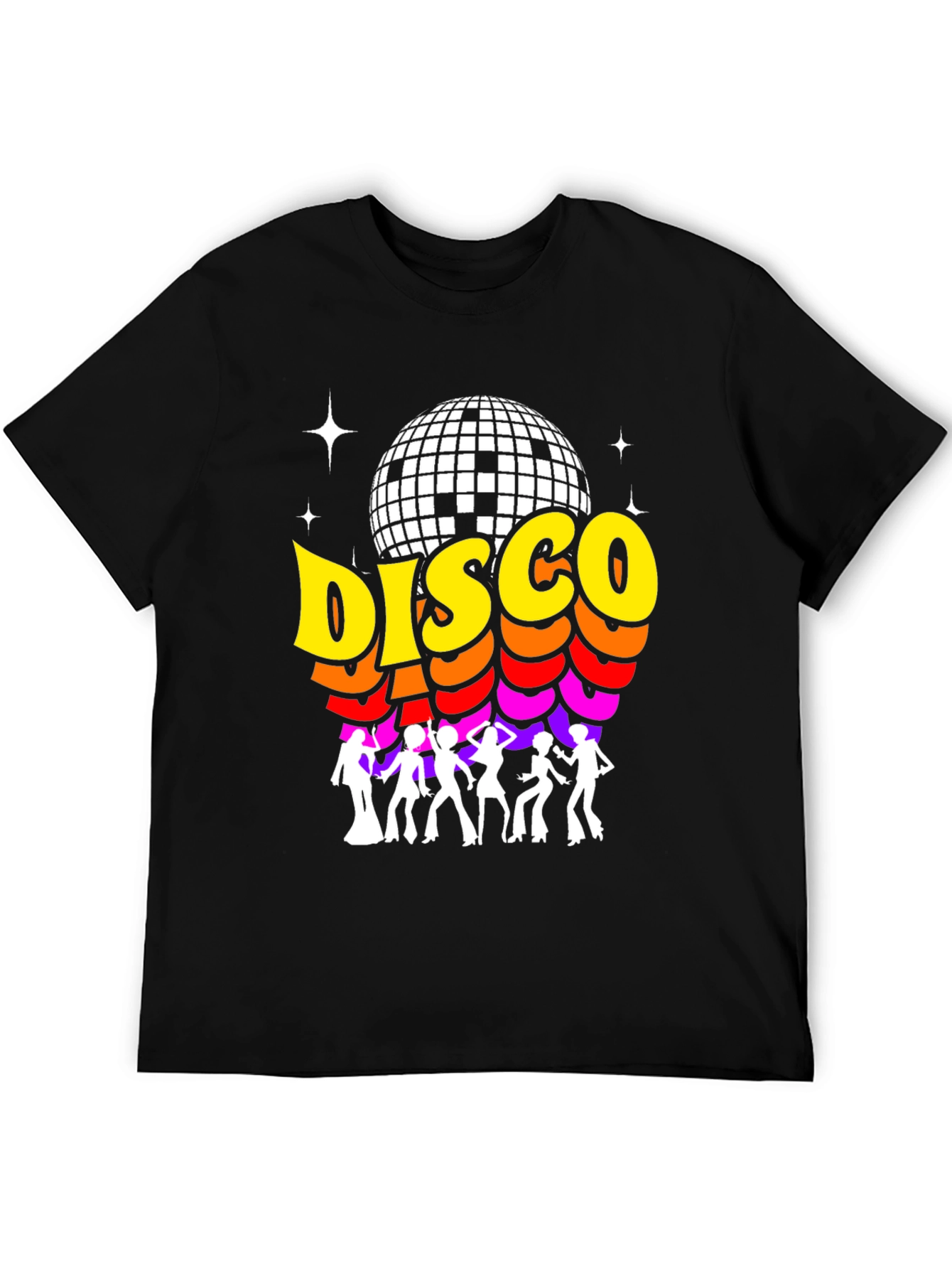 Black Retro Disco Ball Graphic Tee view 5