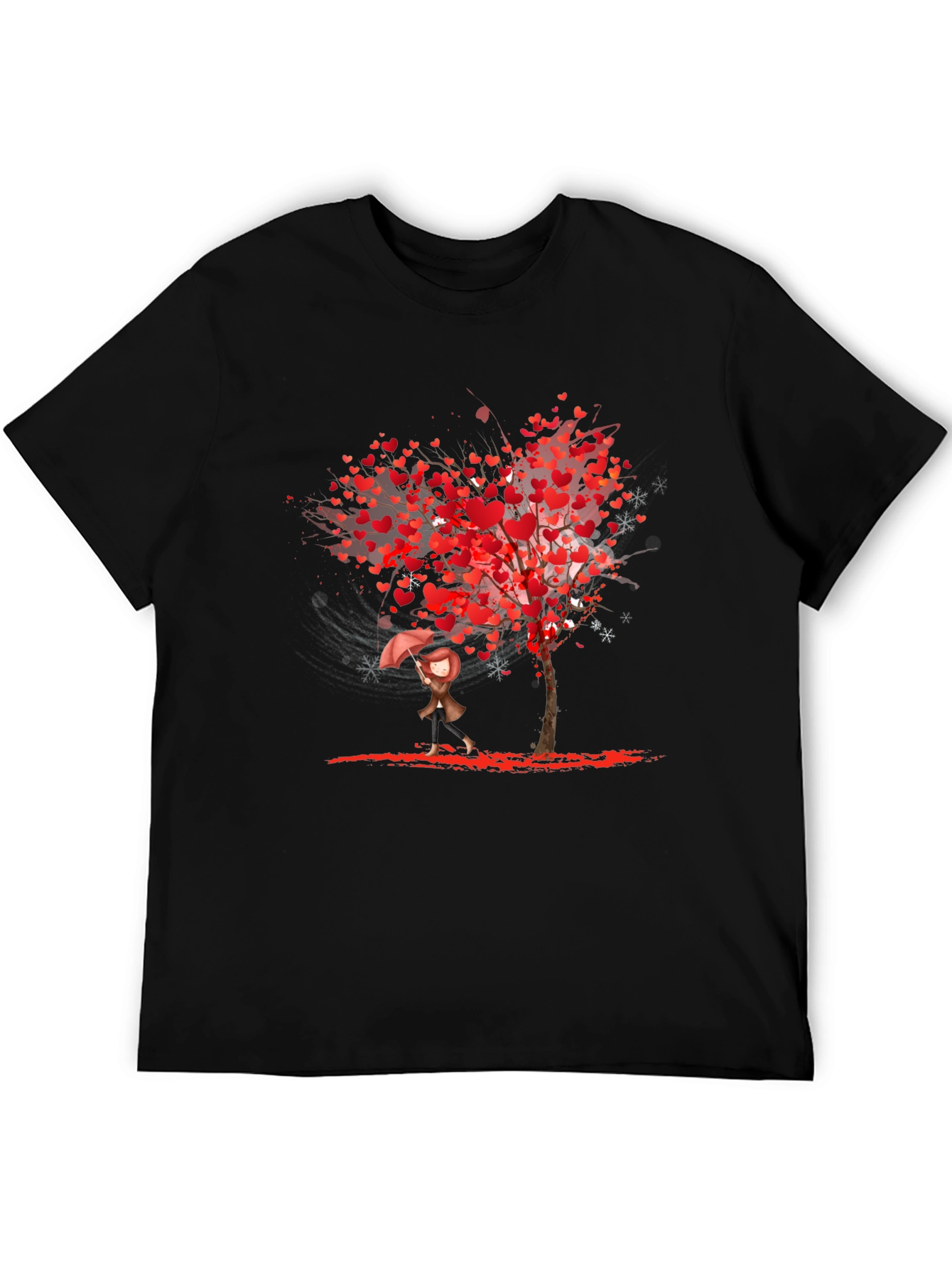 Black Heart Tree Graphic Black T-Shirt view 5