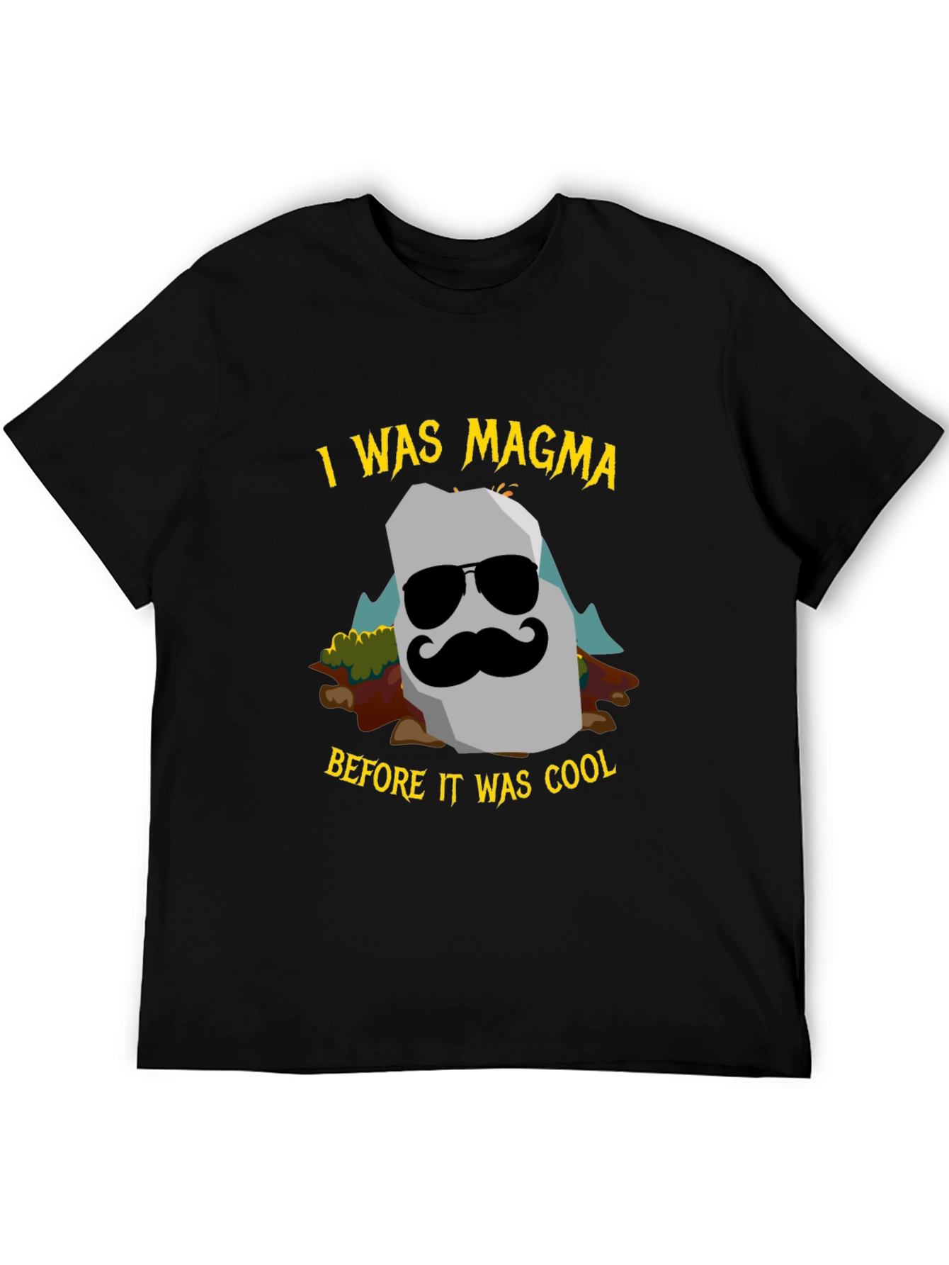 Black I Was Magma Cool Graphic T-Shirt view 5