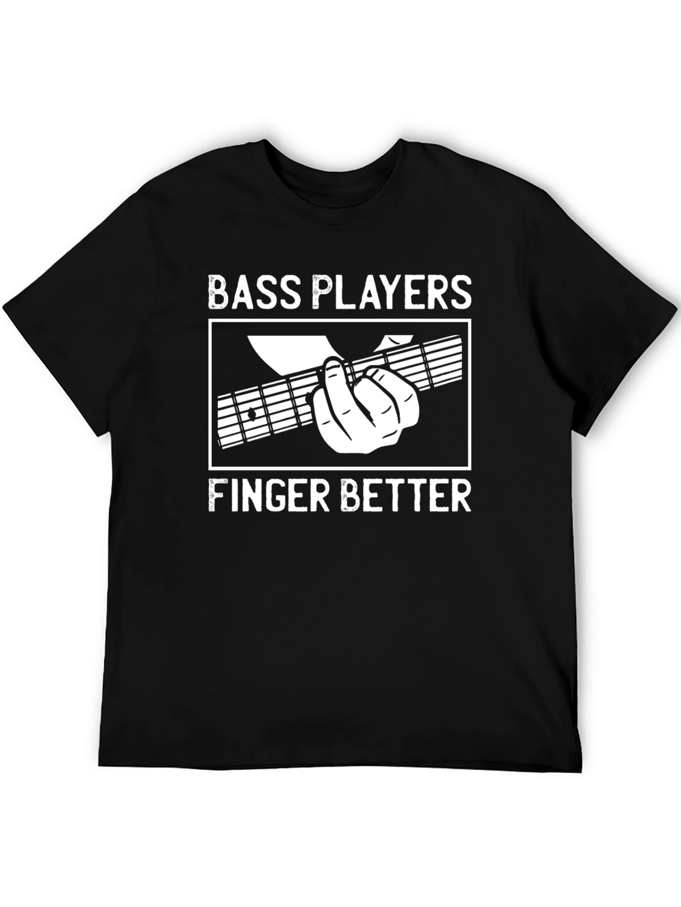 Black Bass Players Finger Better Graphic T-Shirt view 5