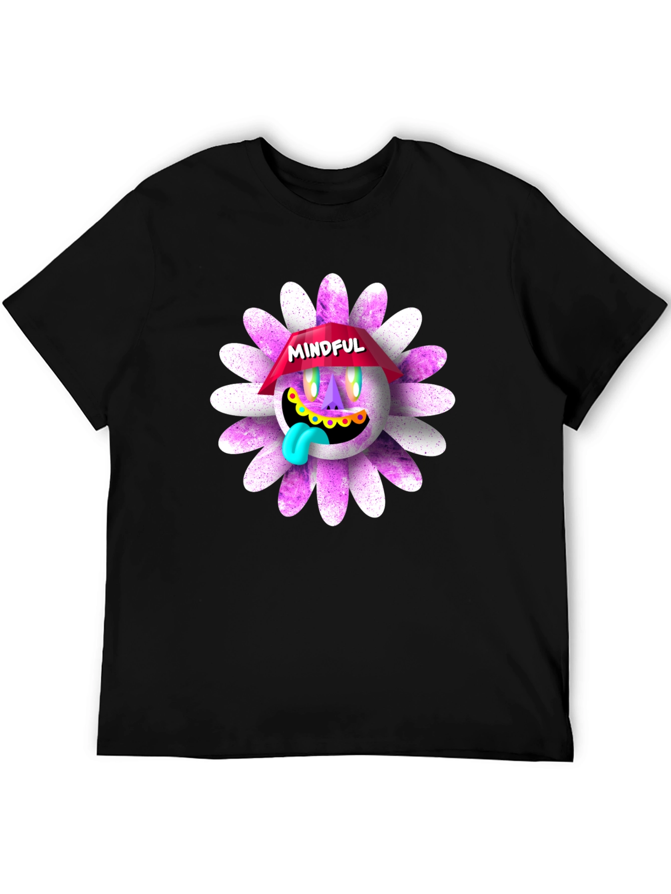 Black Mindful Graphic T-Shirt - Unique Daisy Design view 5