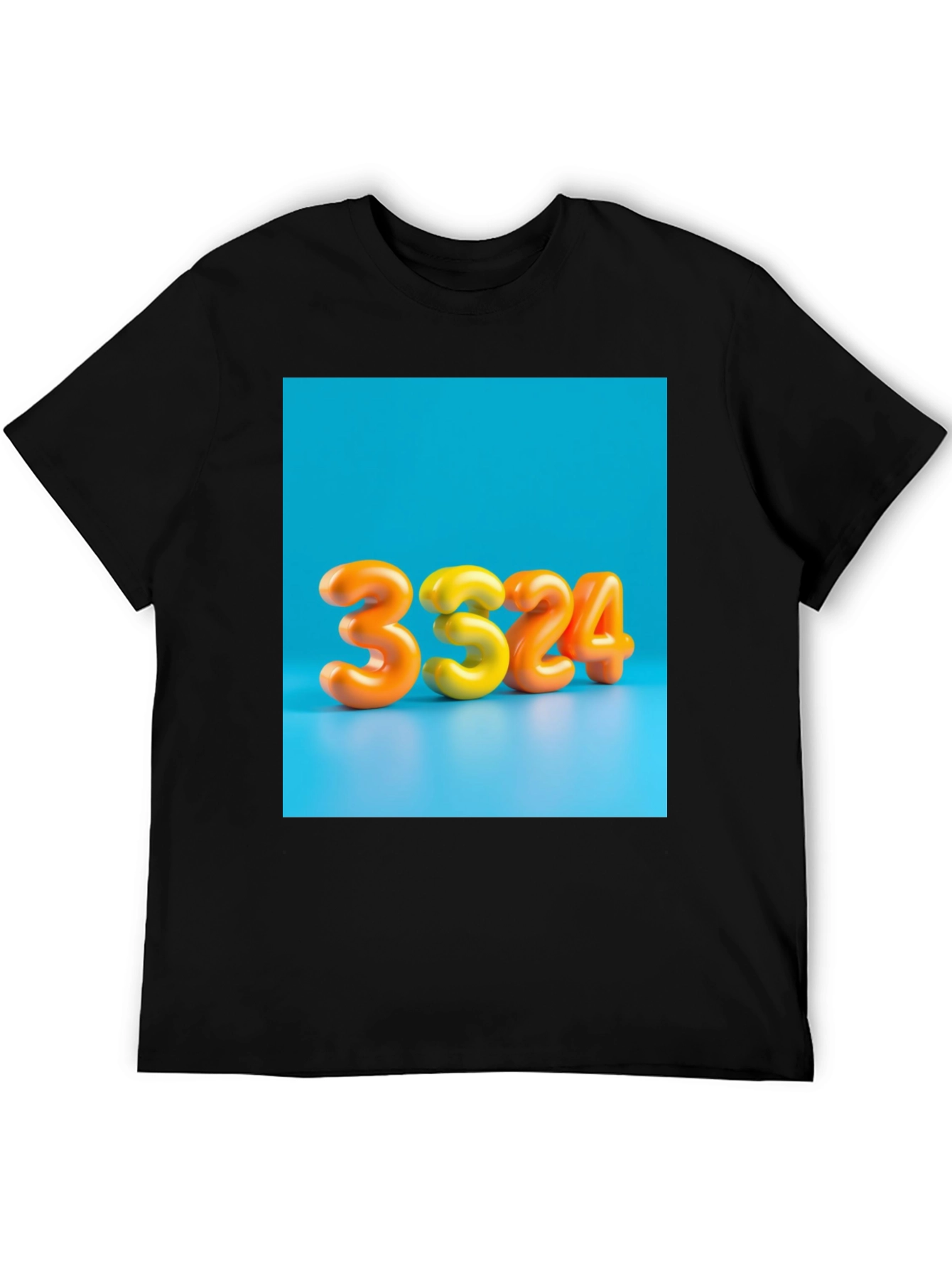 Black 3324 Graphic Tee - Bold Number Design view 5