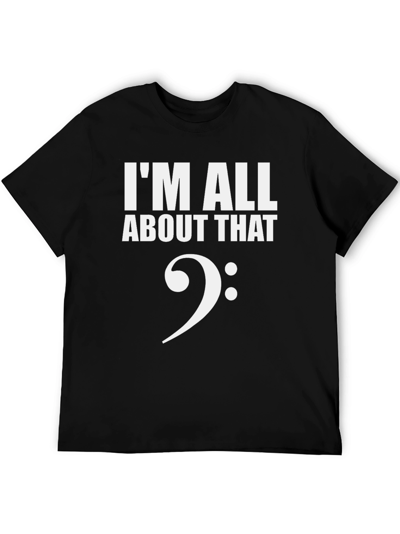 Black I'm All About That Bass Clef T-Shirt - Black view 5