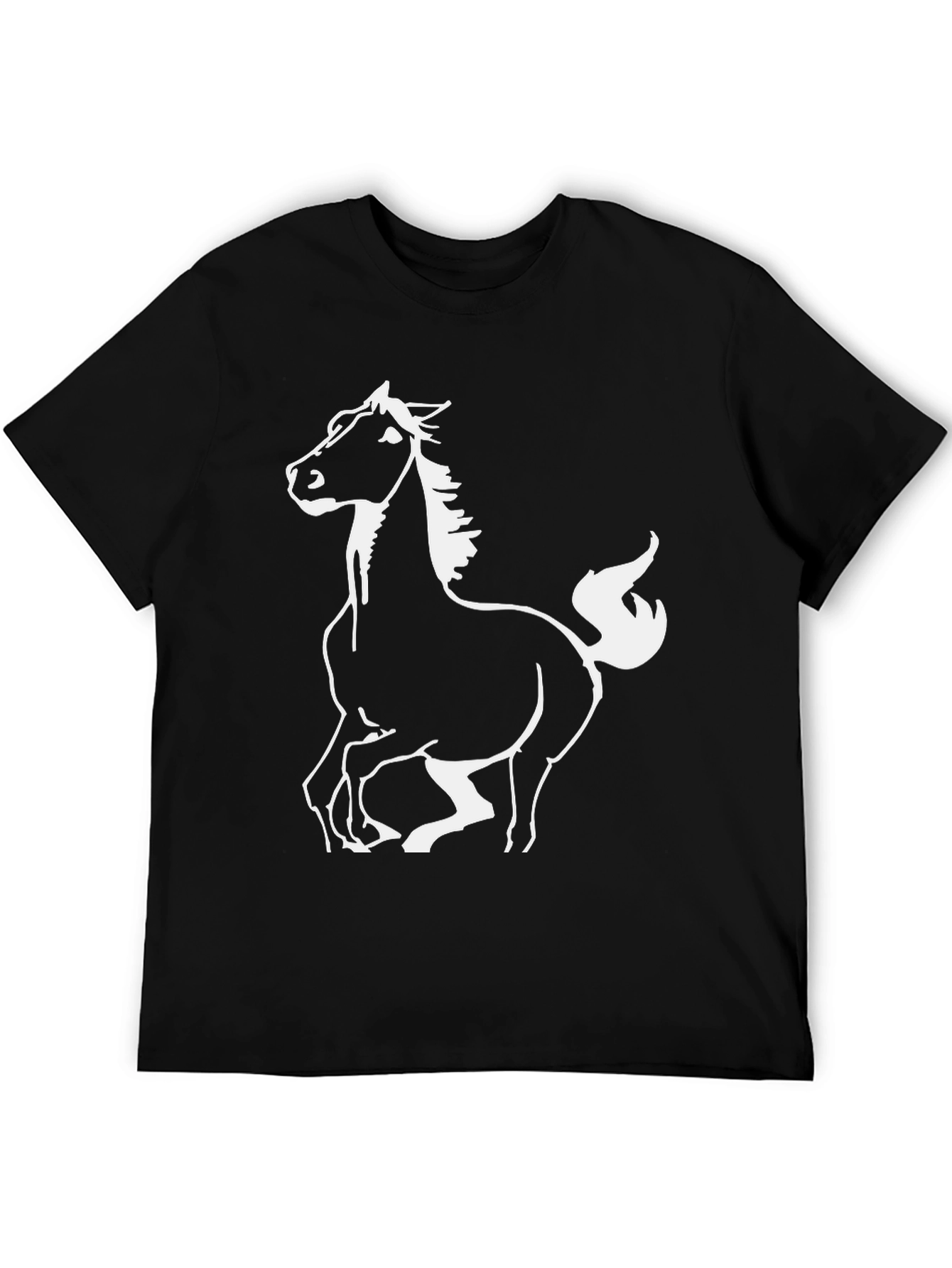 Black Black Horse Graphic Tee - Stylish Men's T-Shirt view 5