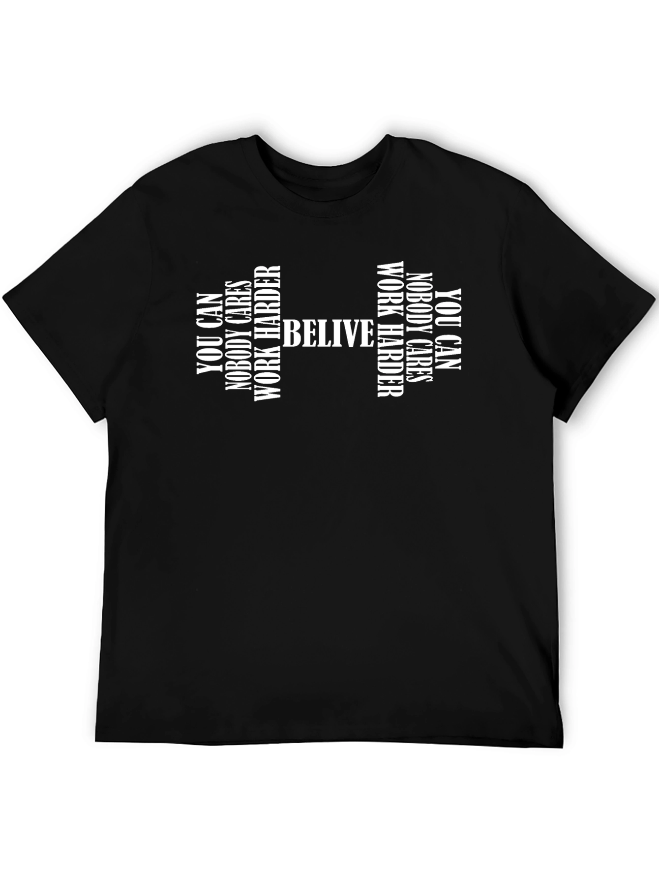 Black Believe Motivational Graphic Tee - Black view 5