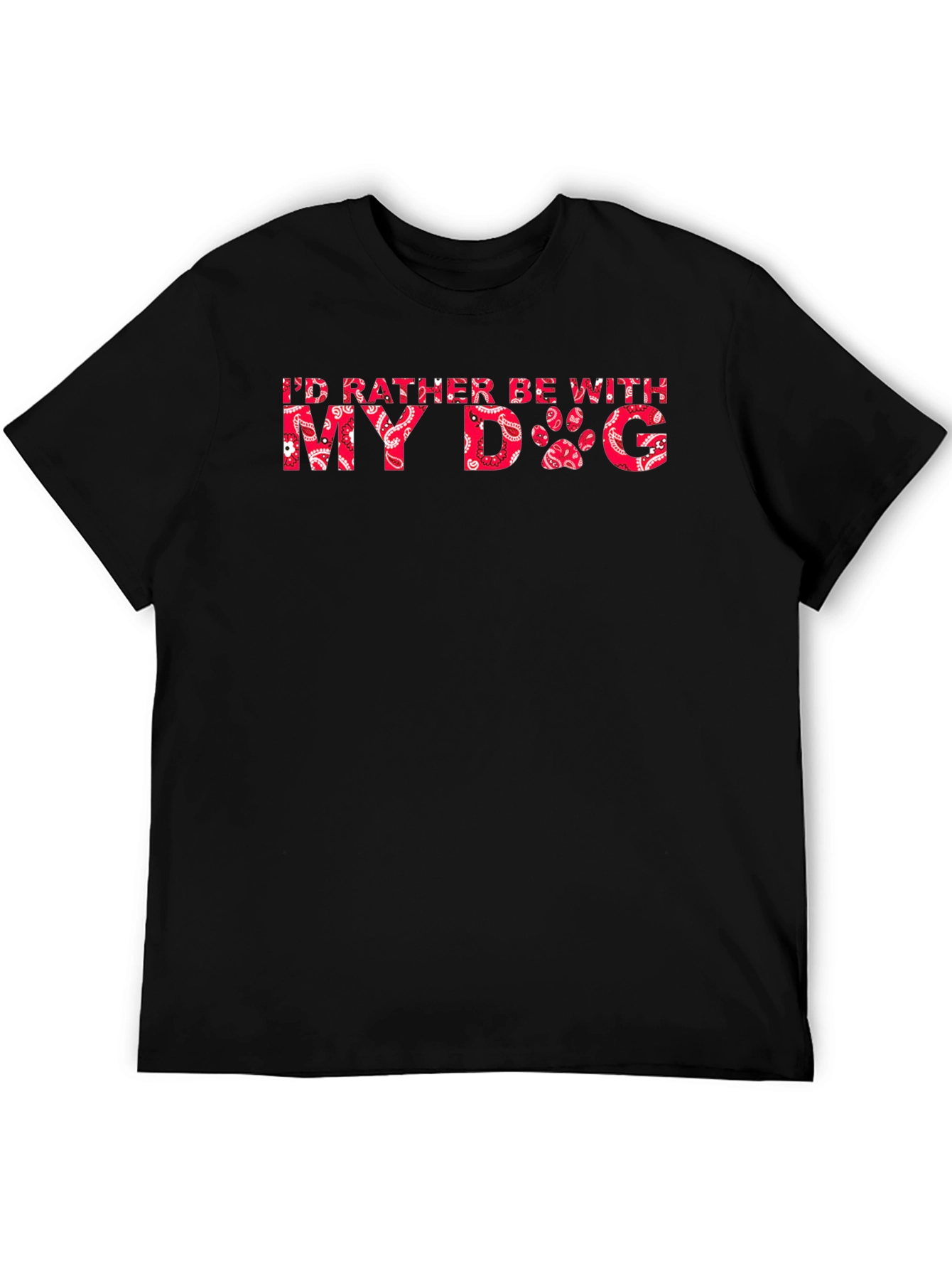 Black I'd Rather Be With My Dog T-Shirt view 5