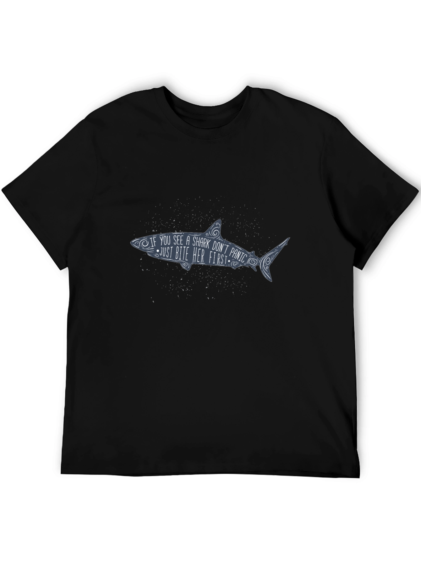 Black Shark Bite Graphic T-Shirt - Funny Unisex Tee view 5