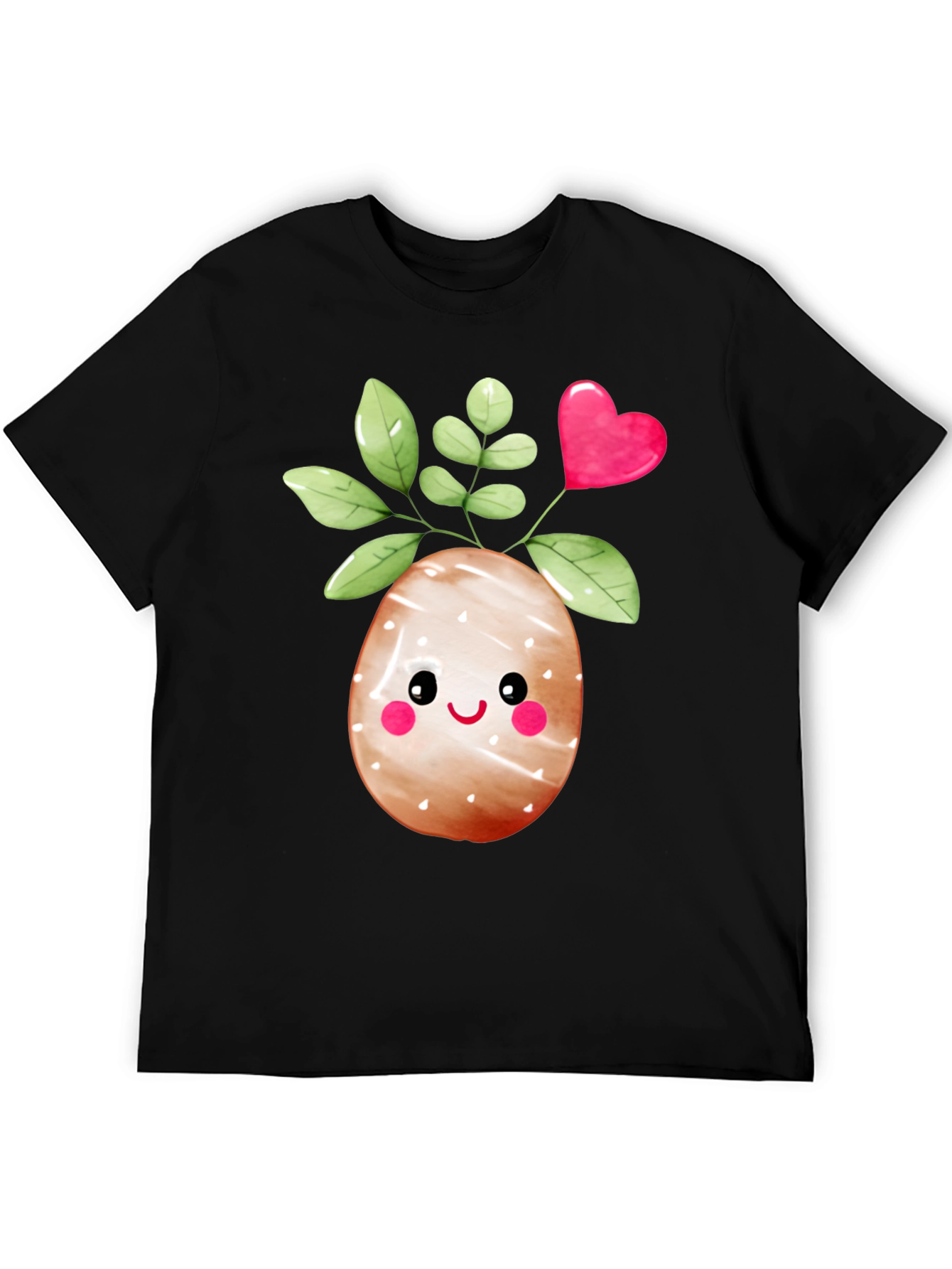Black Cute Easter Egg Plant Graphic Tee view 5