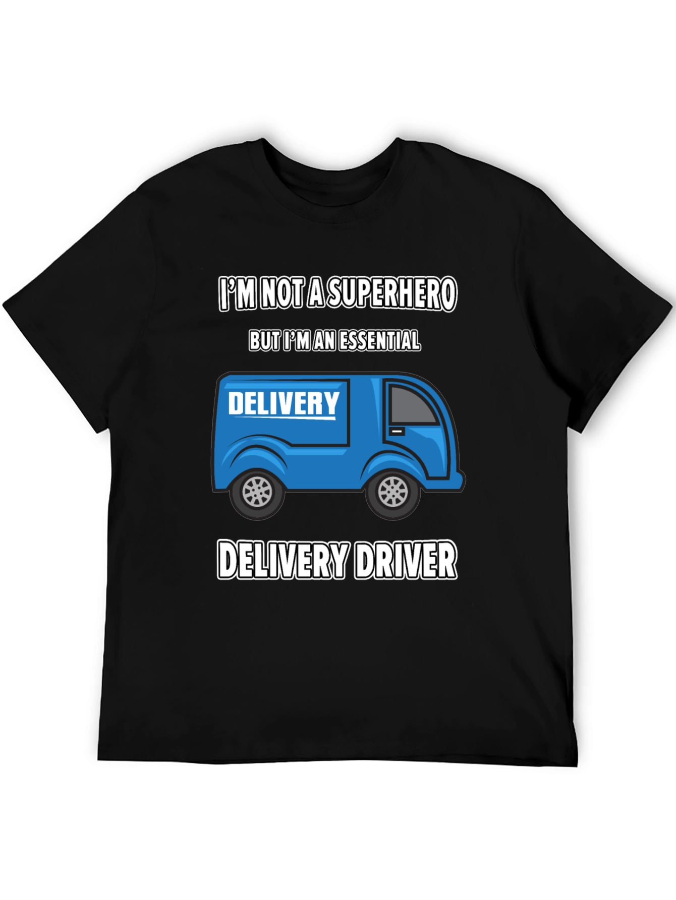 Black Essential Delivery Driver Graphic T-Shirt view 5